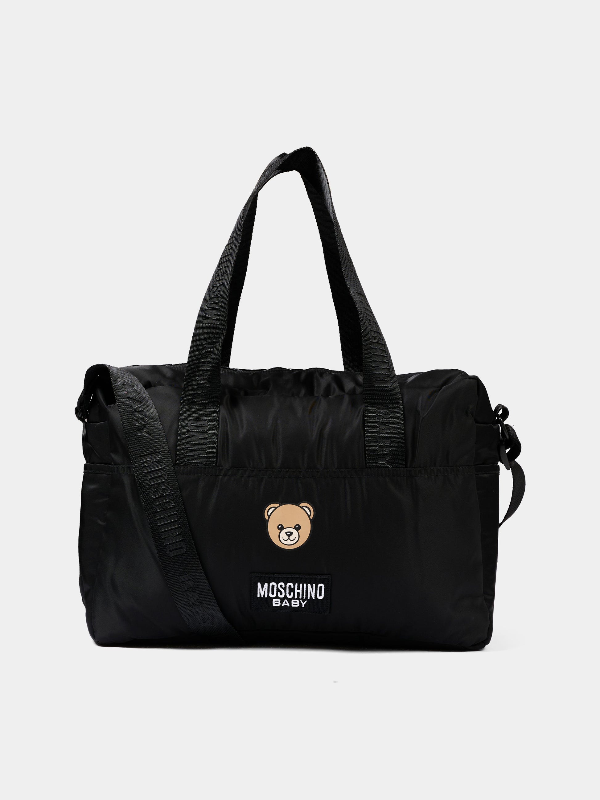 Borsa mamma nera per neonati con Teddy Bear,Moschino Kids,MUX05W L3A89 60100