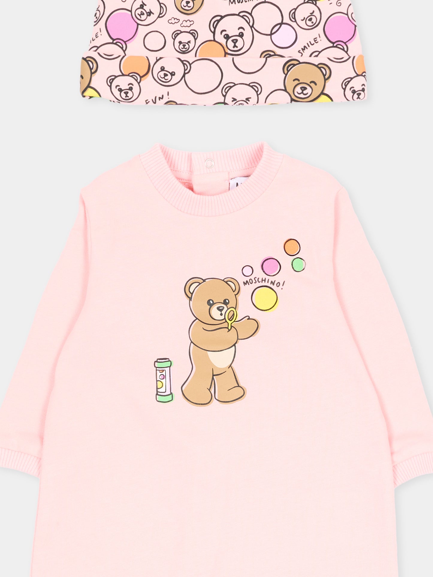 Set tutina rosa Moschino per neonata,Moschino Kids,MUY092 LCA19 50209