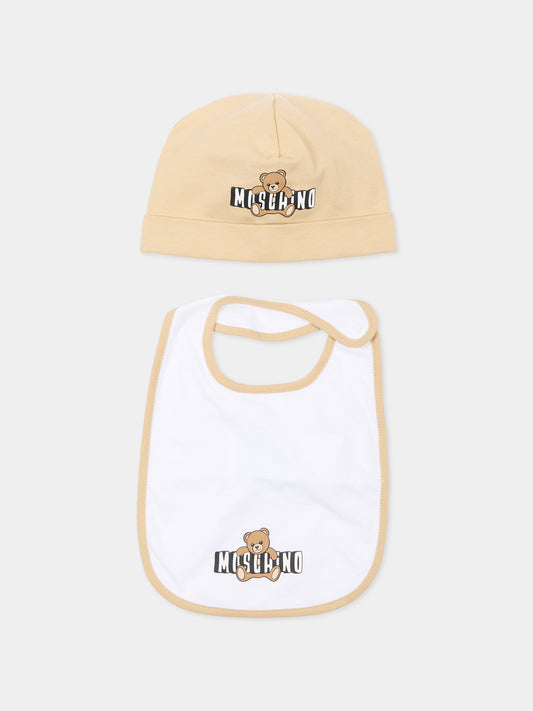Set accessori beige con teddy bear per neonati,Moschino Kids,MUY095 LCA19 20829