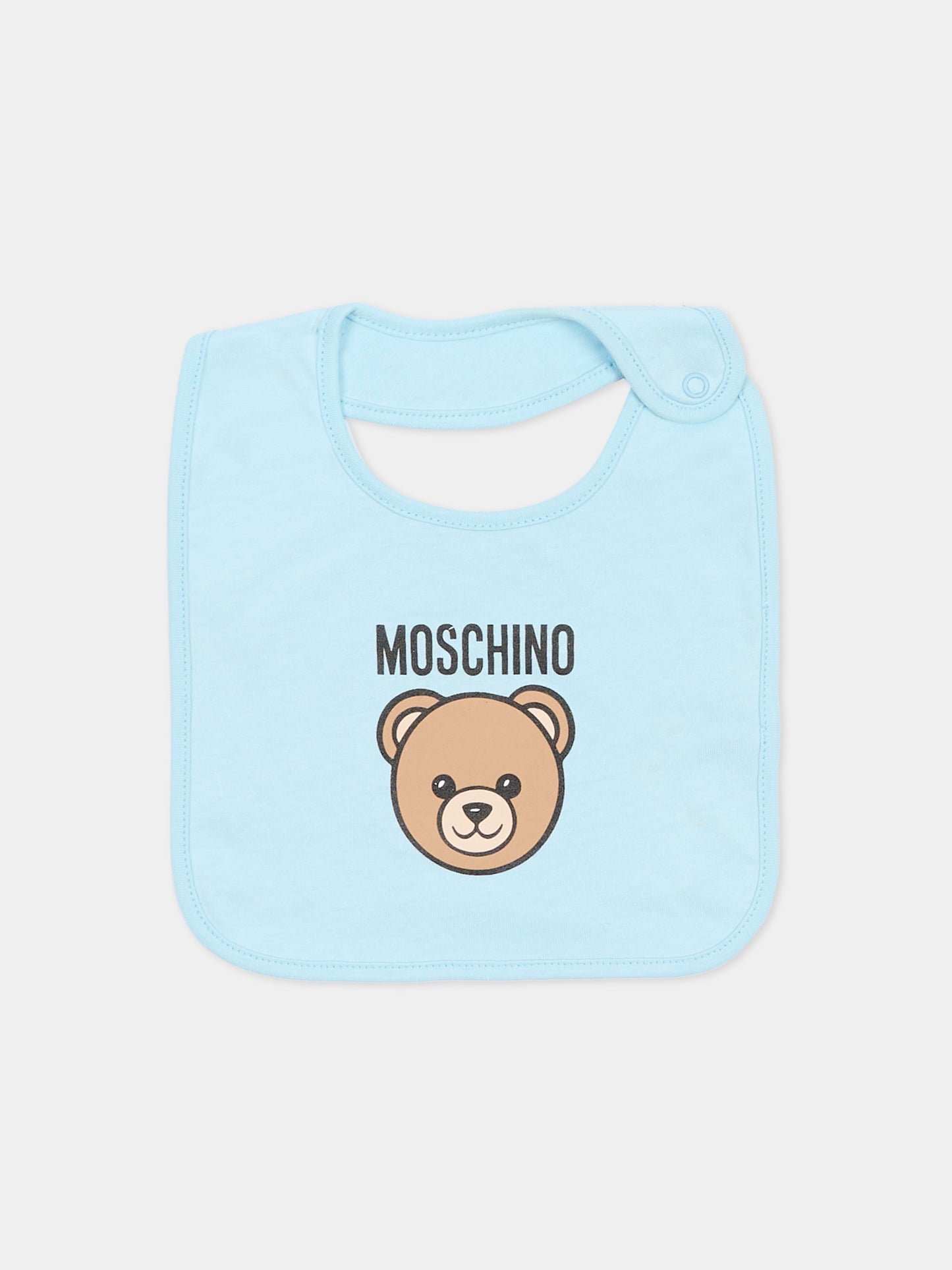 Set accessori  celeste per neonato con Teddy Bear,Moschino Kids,MUY099 LCA19 40304