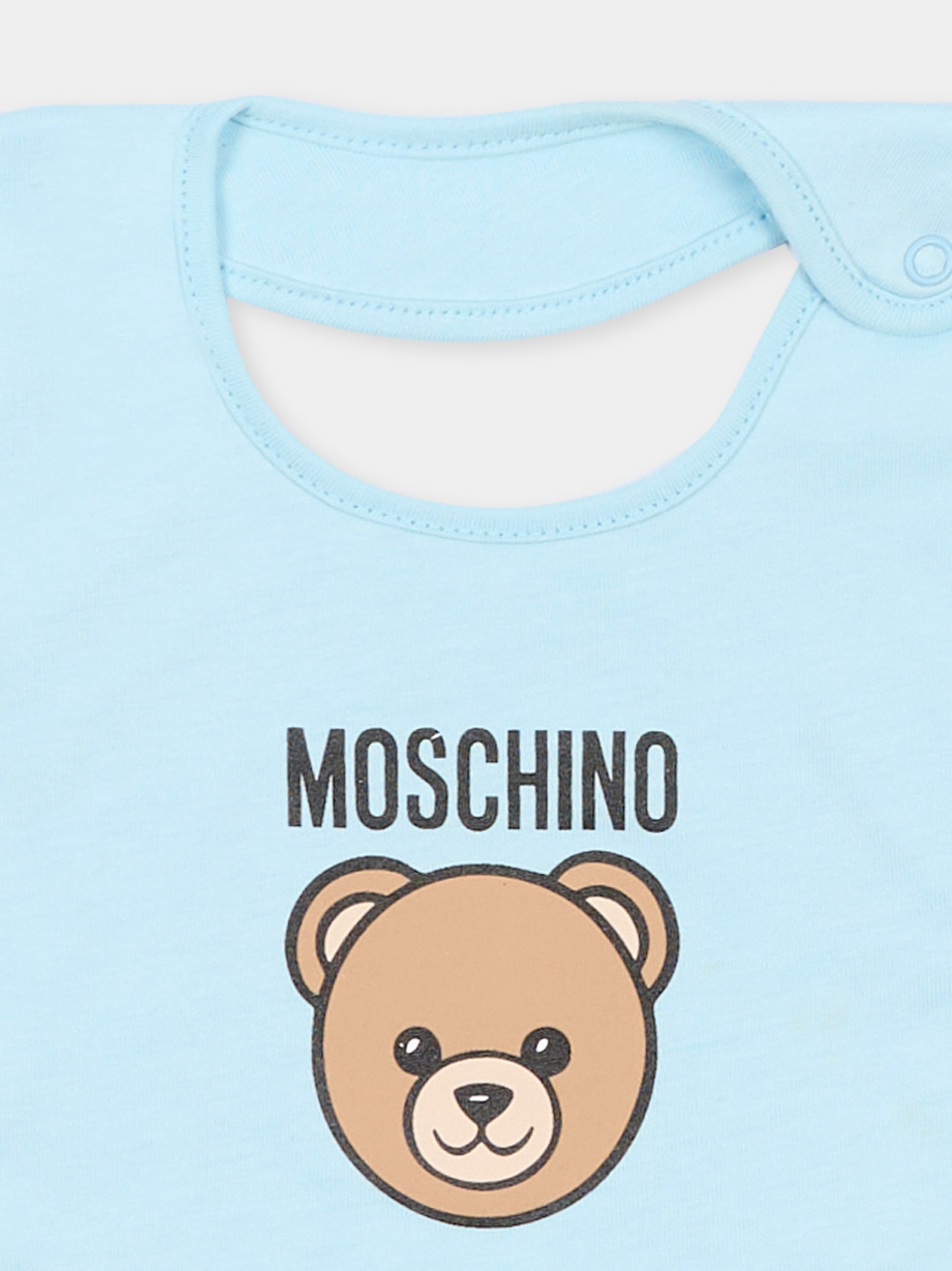 Set accessori  celeste per neonato con Teddy Bear,Moschino Kids,MUY099 LCA19 40304