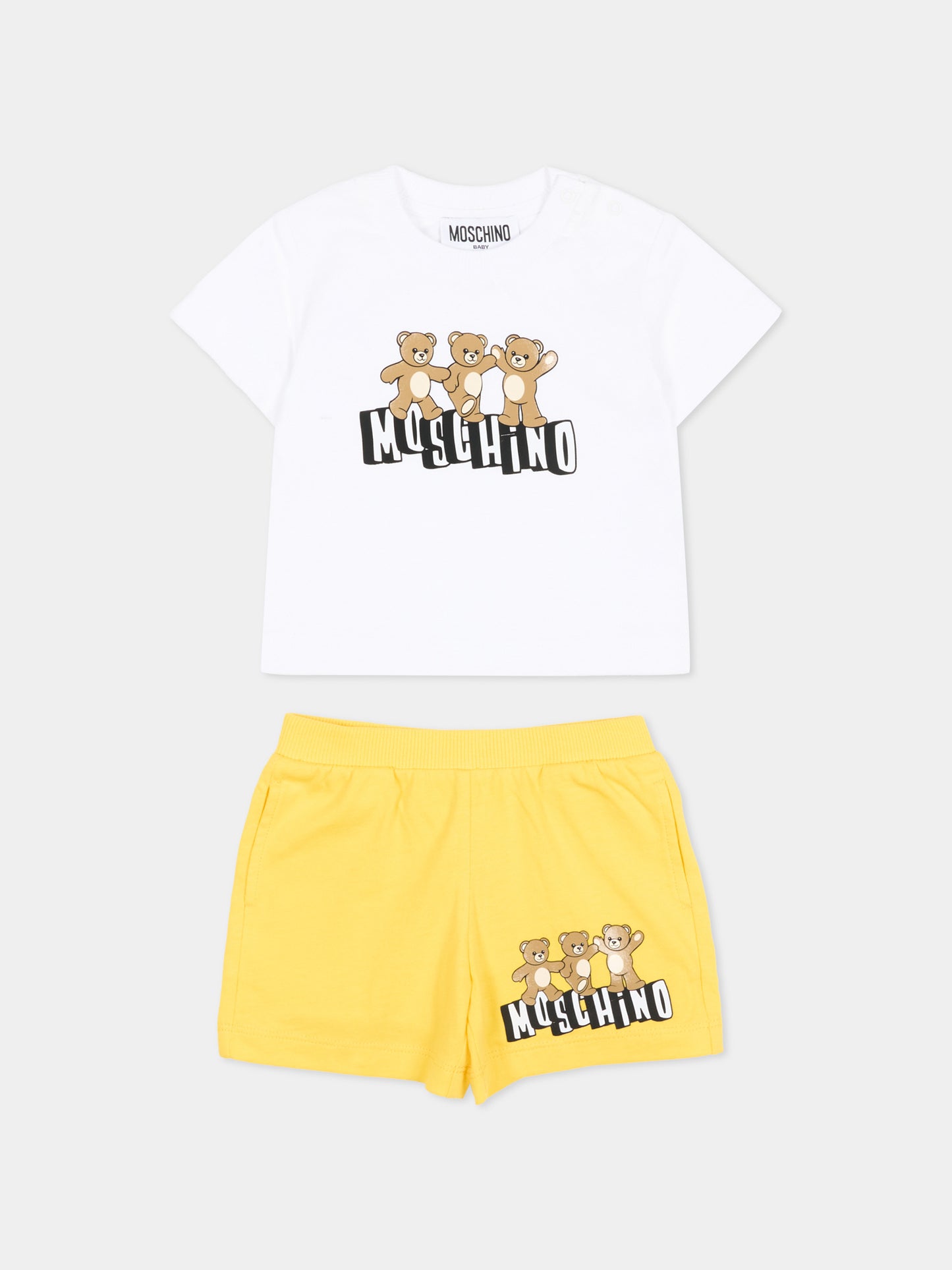 Completo sportivo multicolor per neonato con Teddy Bear,Moschino Kids,MXG00M LAA17 82673