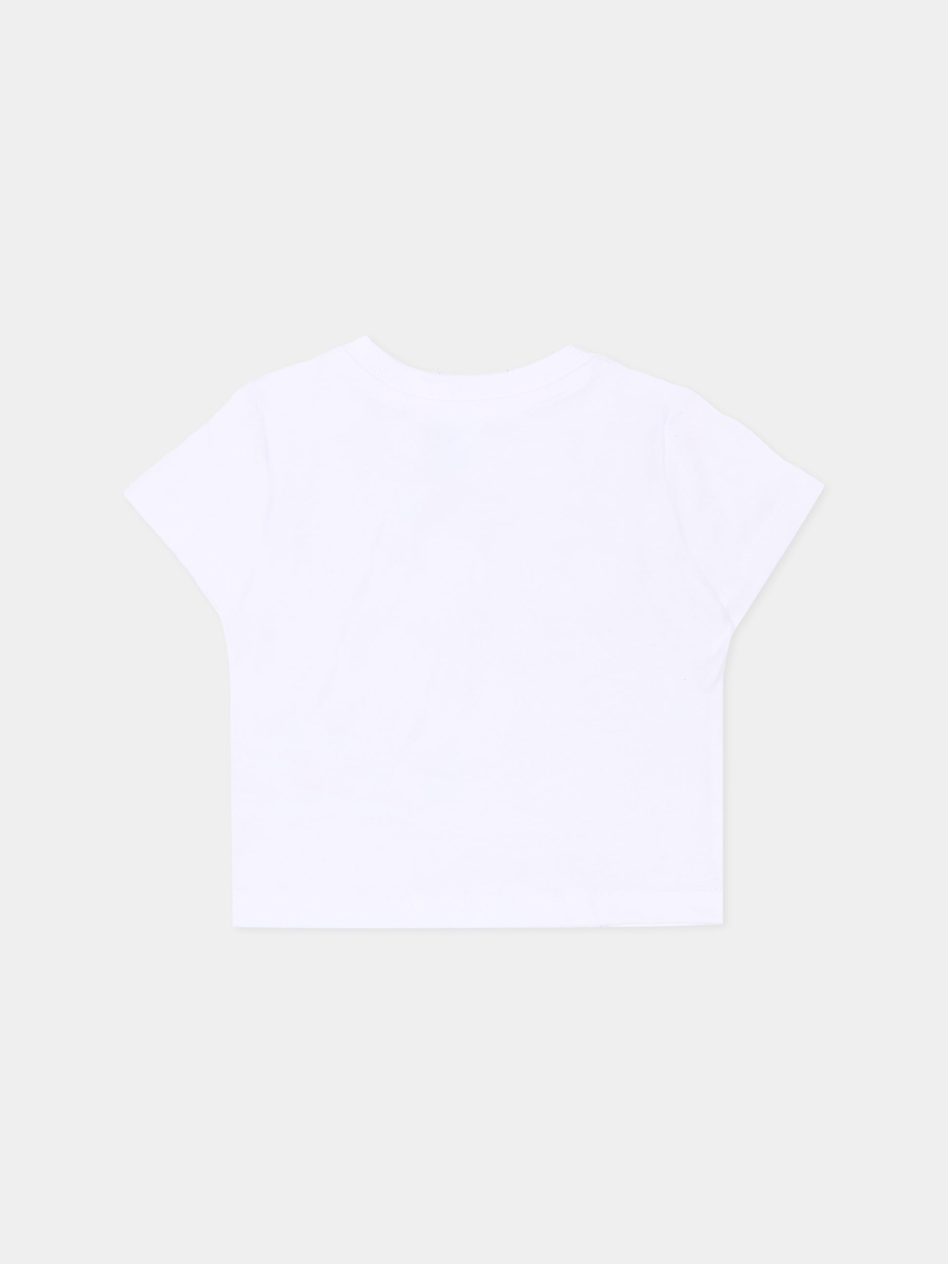 T-shirt bianca per neonati con Teddy Bear,Moschino Kids,MXM047 LAA02 10101