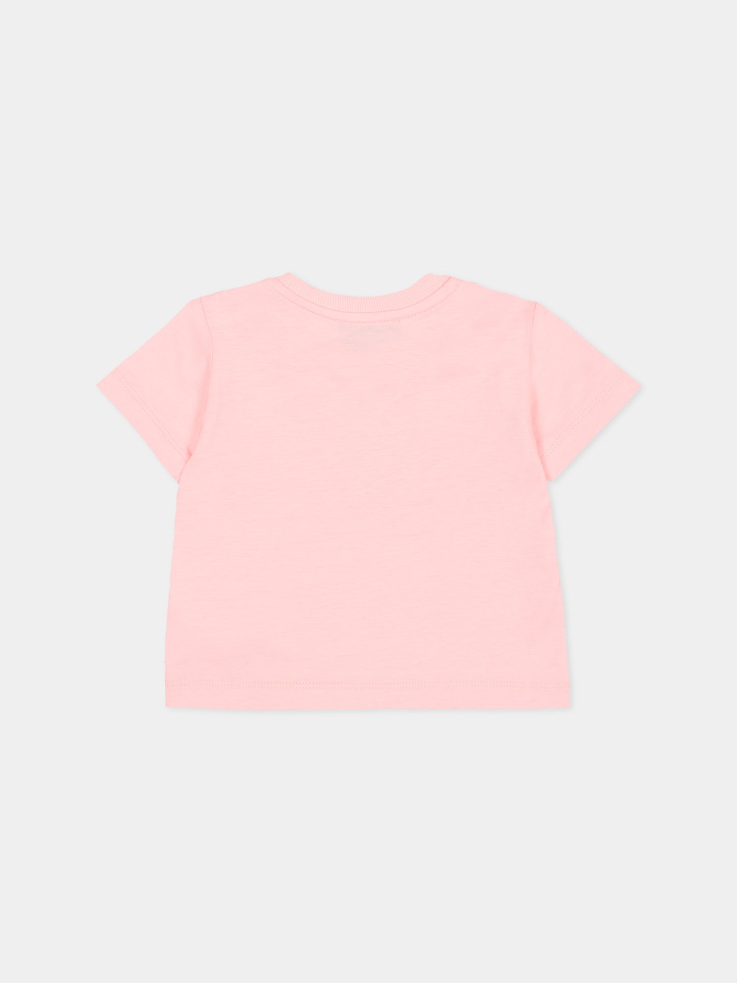 T-shirt rosa per neonata con Teddy Bear,Moschino Kids,MXM047 LAA02 50209