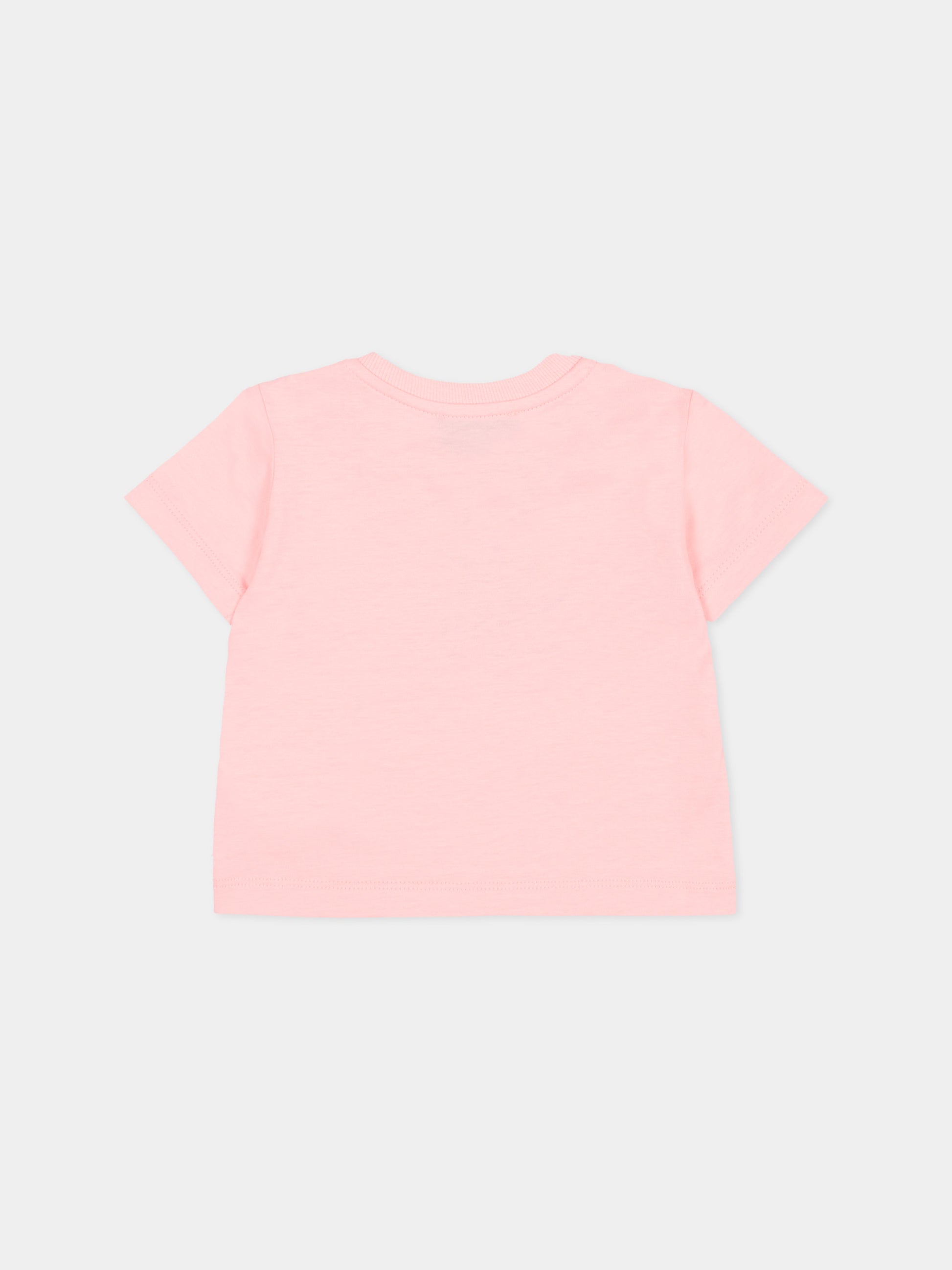 T-shirt rosa per neonata con Teddy Bear,Moschino Kids,MXM047 LAA02 50209