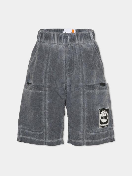 Shorts grigi per bambino con logo,Timberland,T60827 066