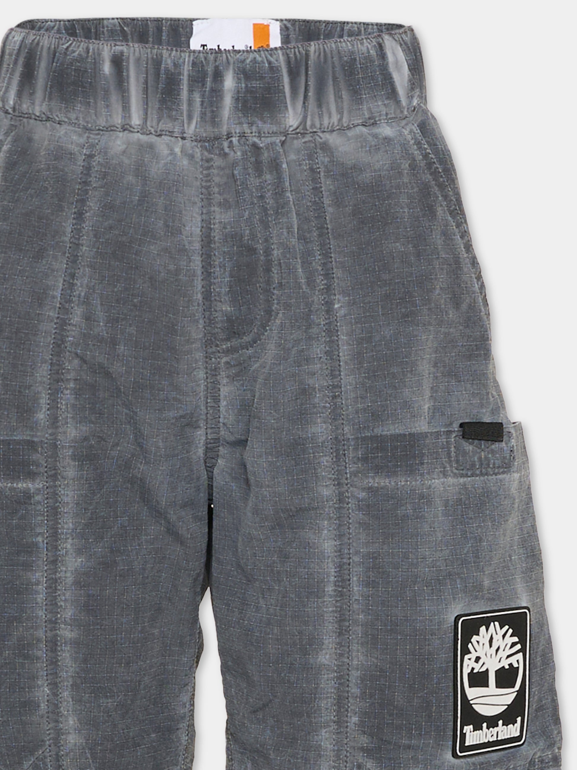 Shorts grigi per bambino con logo,Timberland,T60827 066