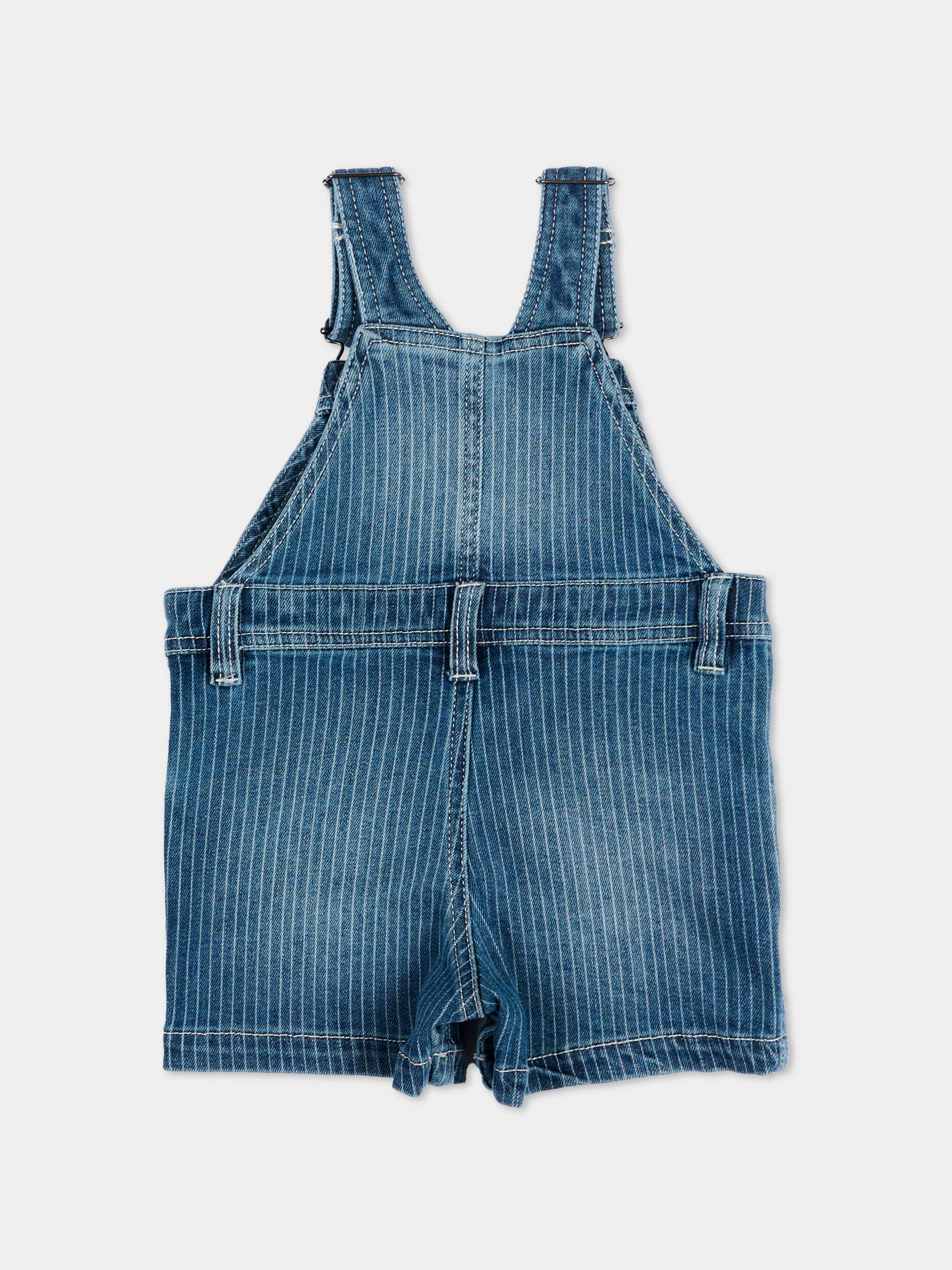 Salopette denim per neonato a righe,Timberland,T60870 Z10