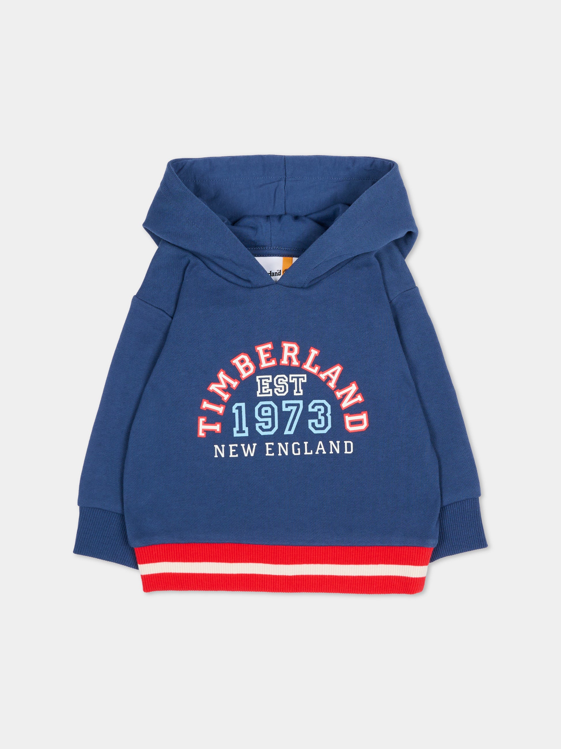 Felpa blu per neonato con logo,Timberland,T60873 805