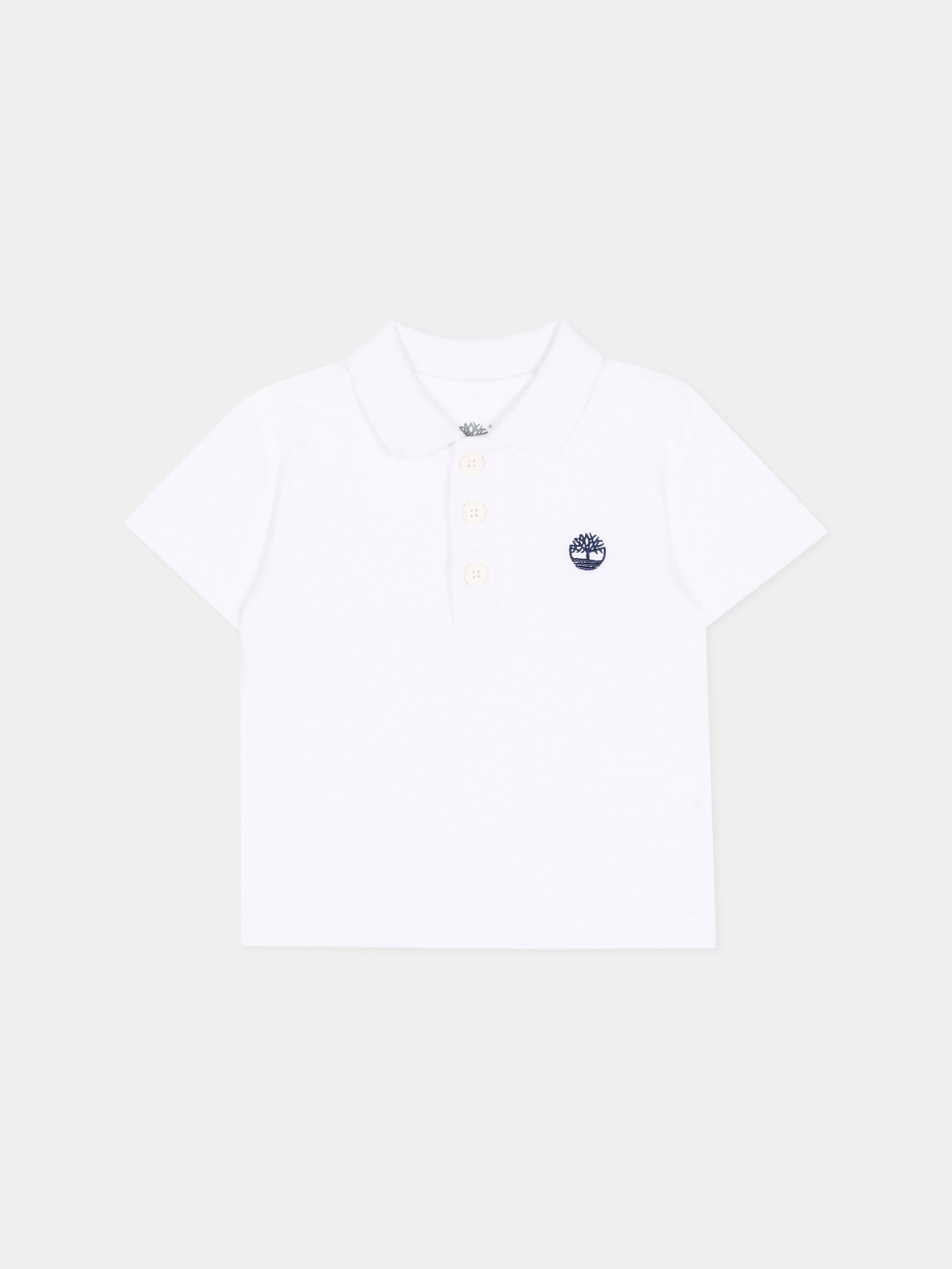 Polo bianca per neonato con logo,Timberland,T60875 10P