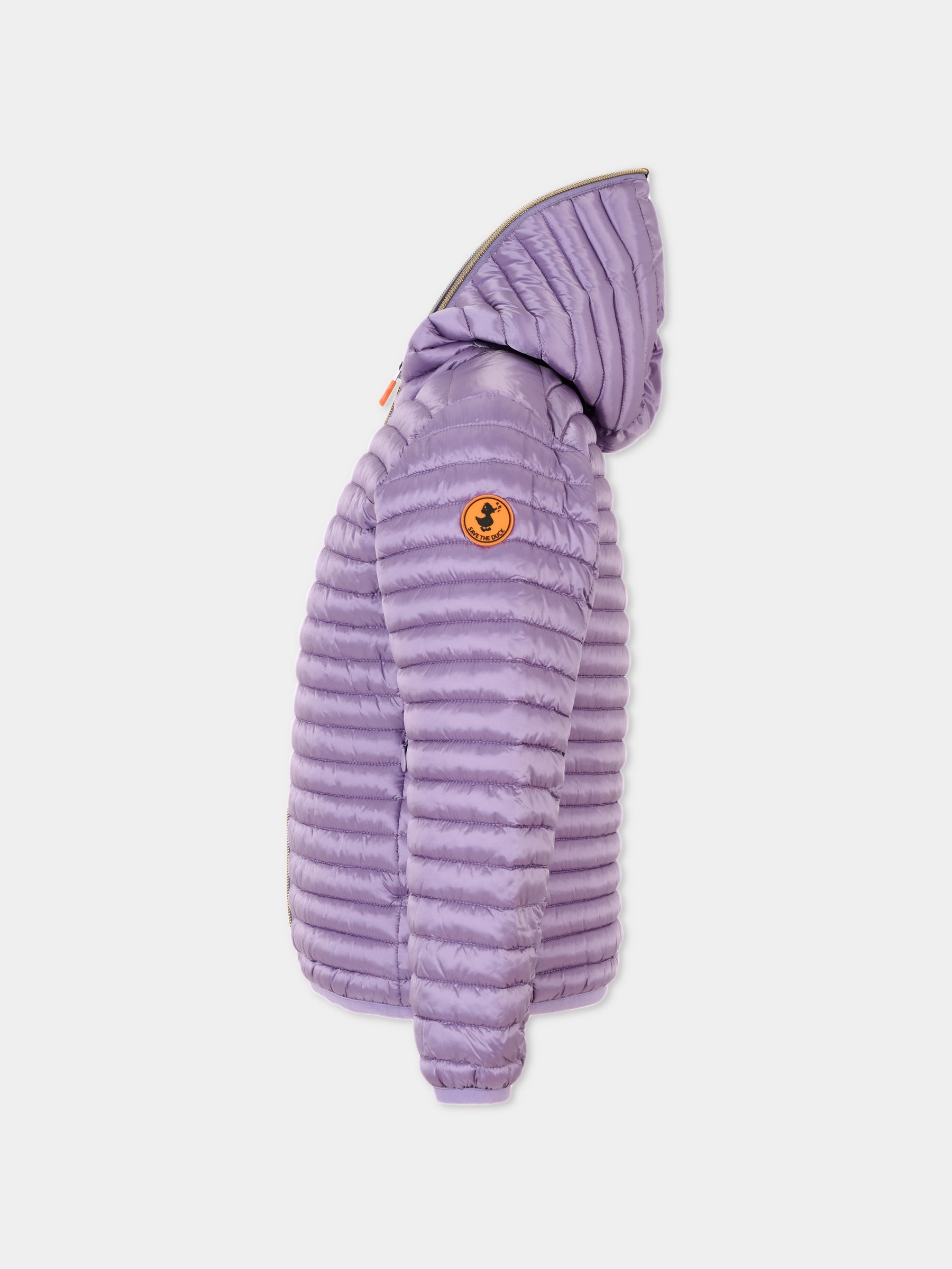 Piumino Rosy viola per bambina con logo,Save The Duck Kids,J32310G IRIS20 80042