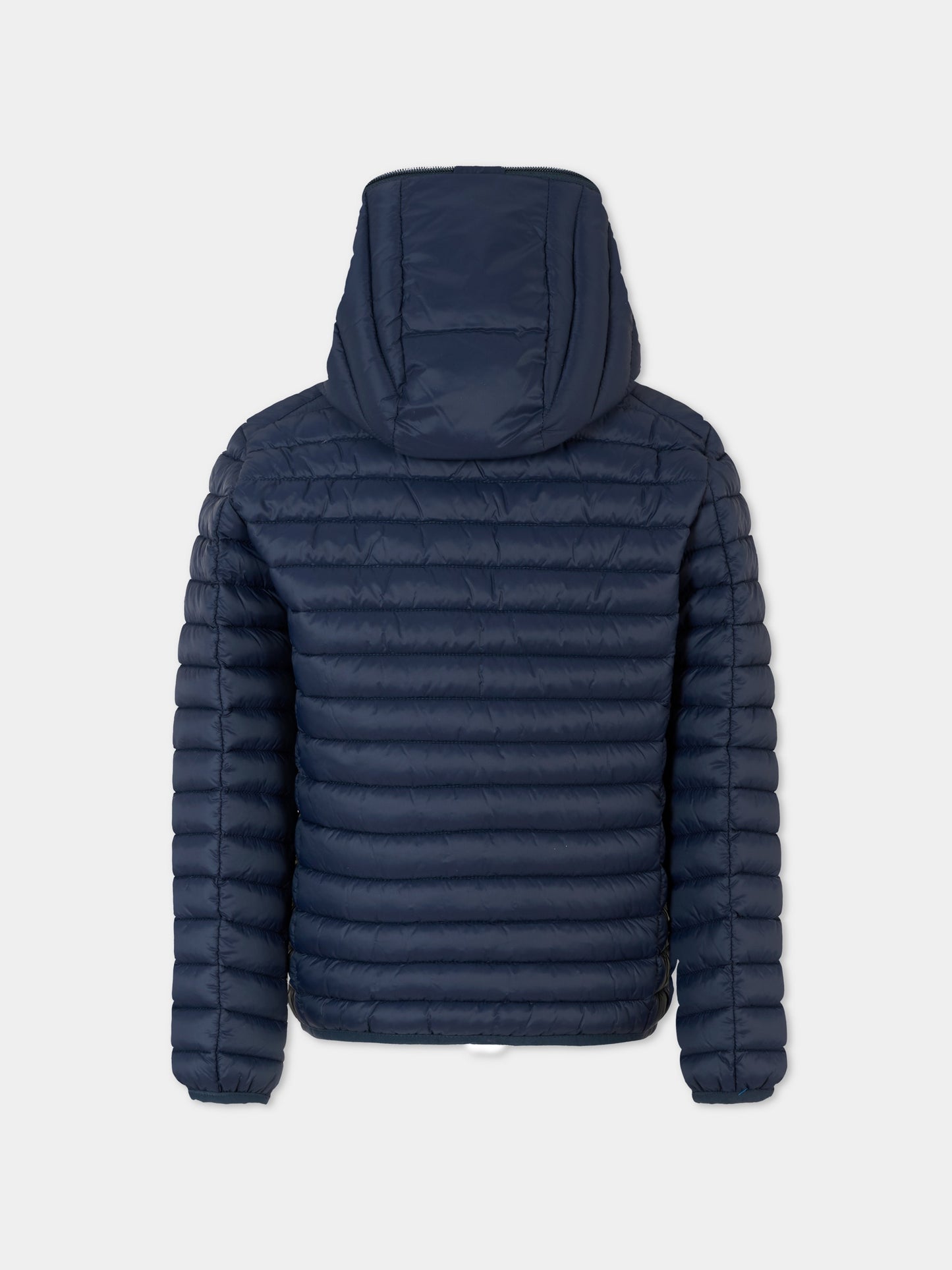 Piumino Huey blu per bambino con logo,Save The Duck Kids,J30650B GIGA20 90000