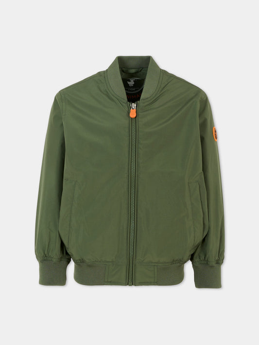 Giubbotto verde Sloan per bambino con logo,Save The Duck Kids,J31163X WIND20 50028