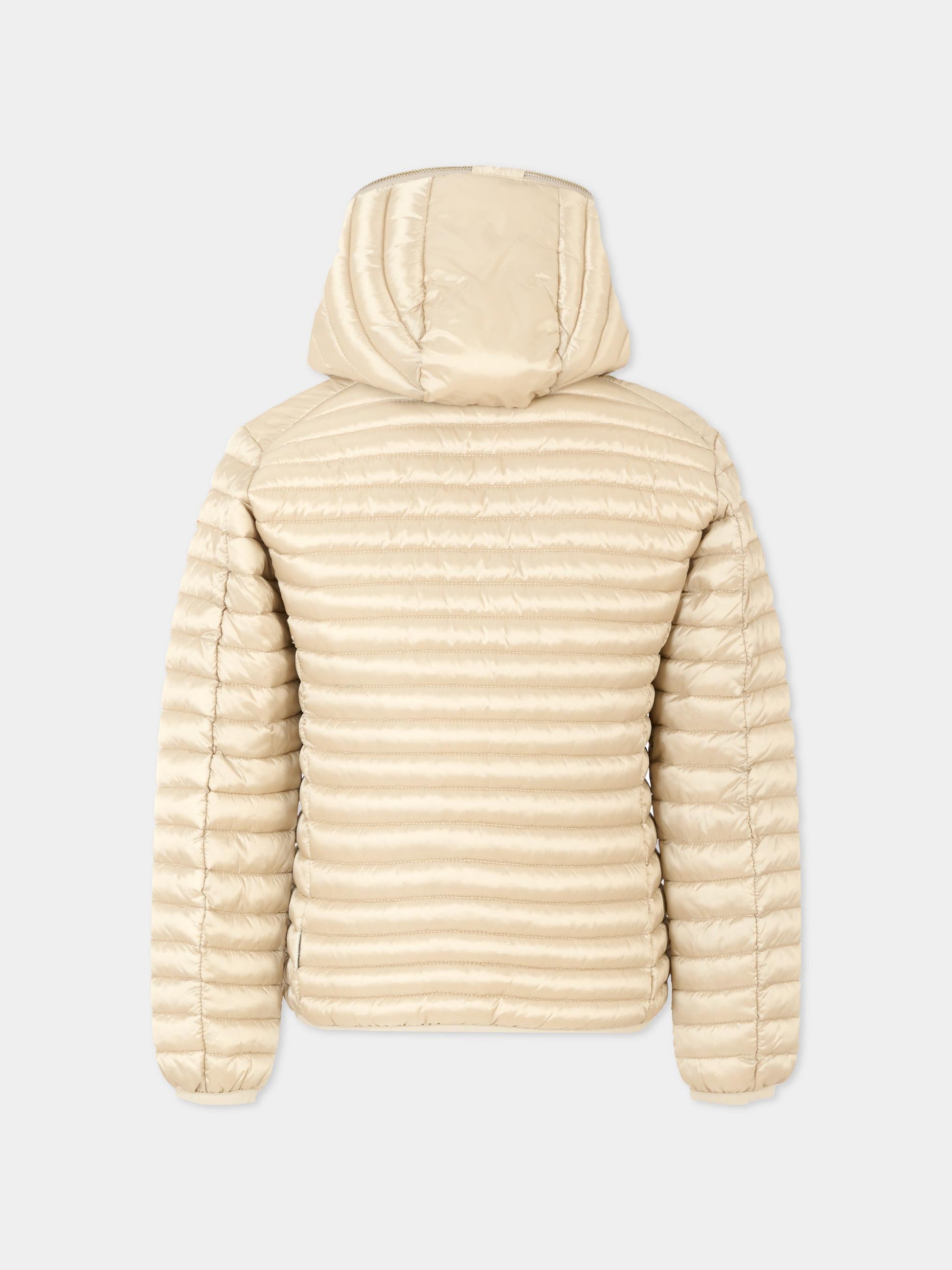 Piumino Rosy beige per bambina con logo,Save The Duck Kids,J32310G IRIS20 40003