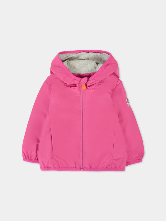 Giacca a vento Coco fucsia per neonata con logo,Save The Duck Kids,I30006X WIND20 80037