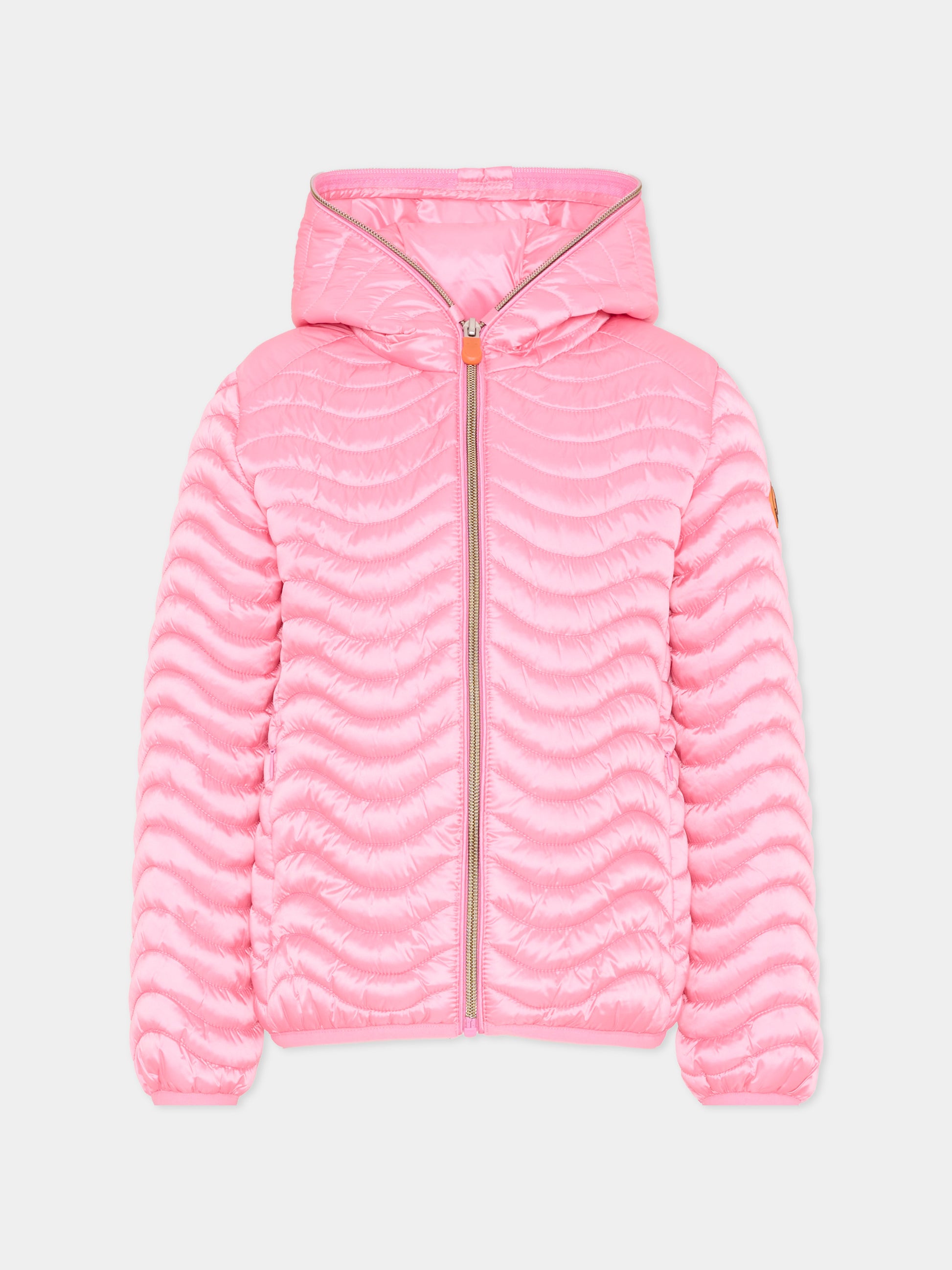 Piumino rosa per bambina trapuntato,Save The Duck Kids,J32197G IRIS22 80018