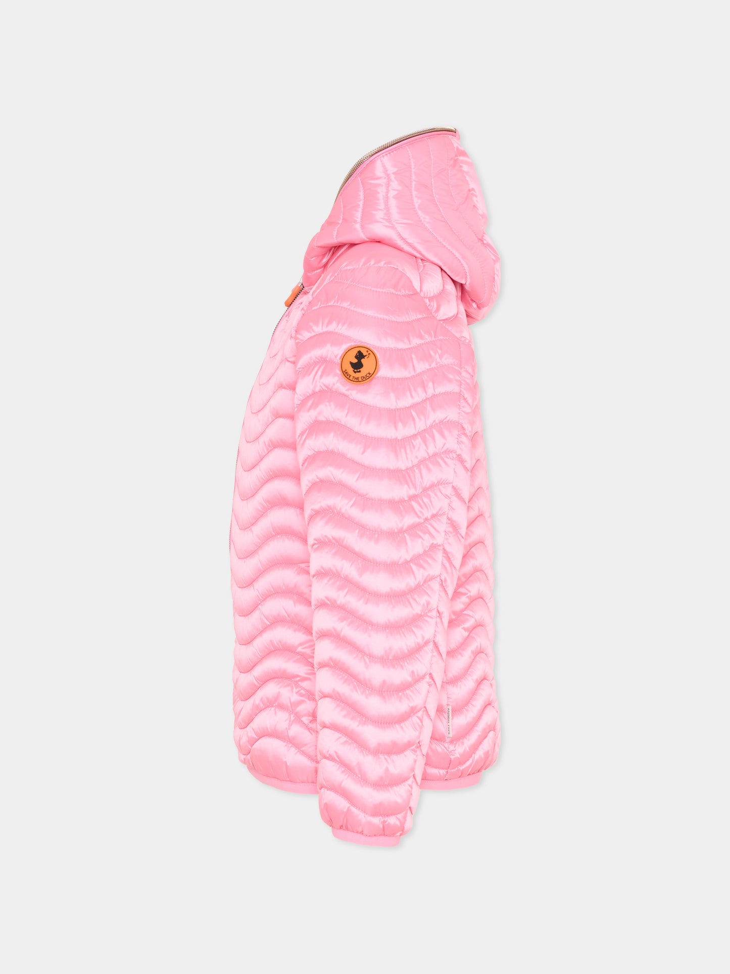 Piumino rosa per bambina trapuntato,Save The Duck Kids,J32197G IRIS22 80018