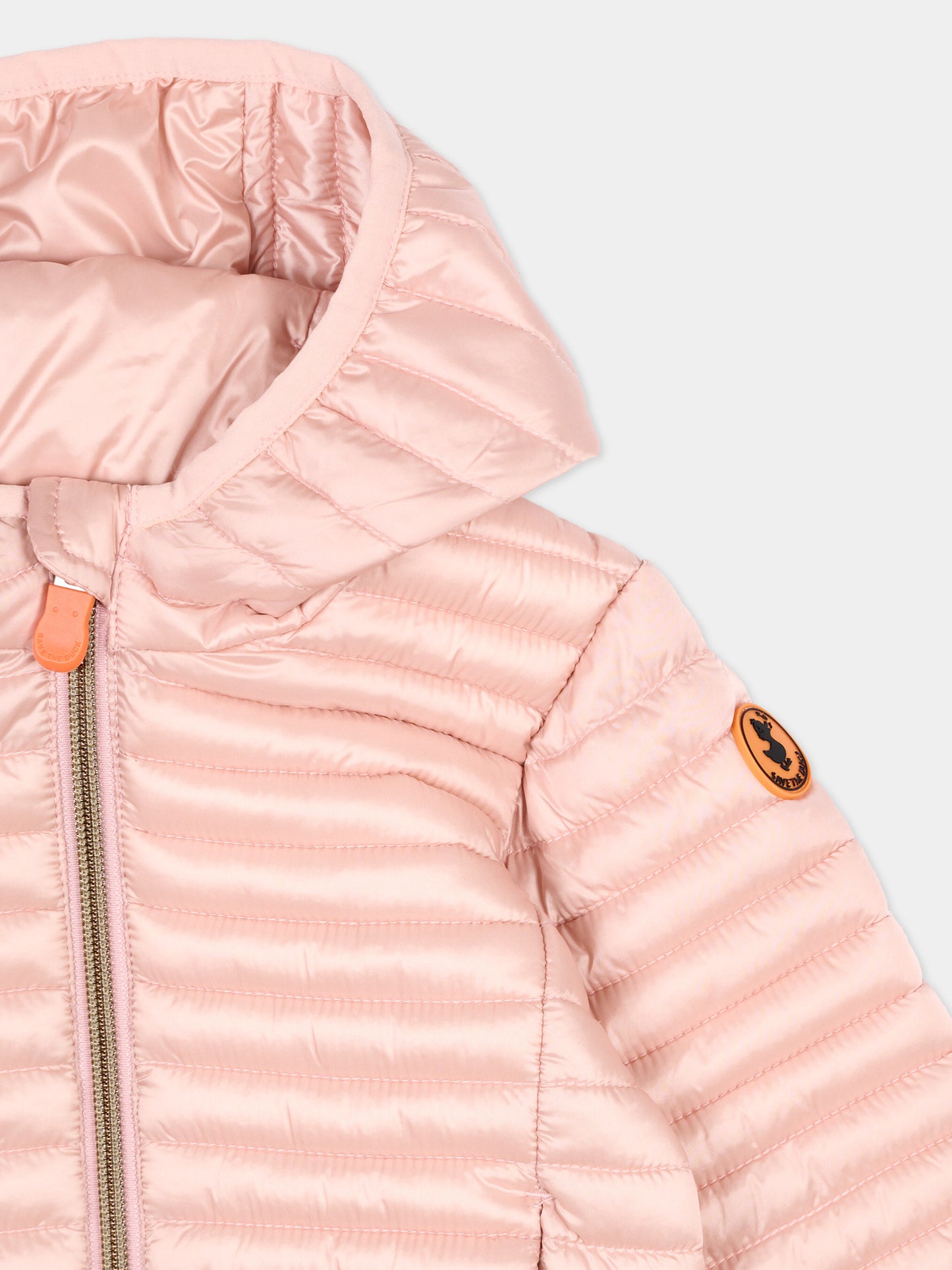 Piumino rosa Lucy per neonata con logo,Save The Duck Kids,I30005G IRIS22 80043