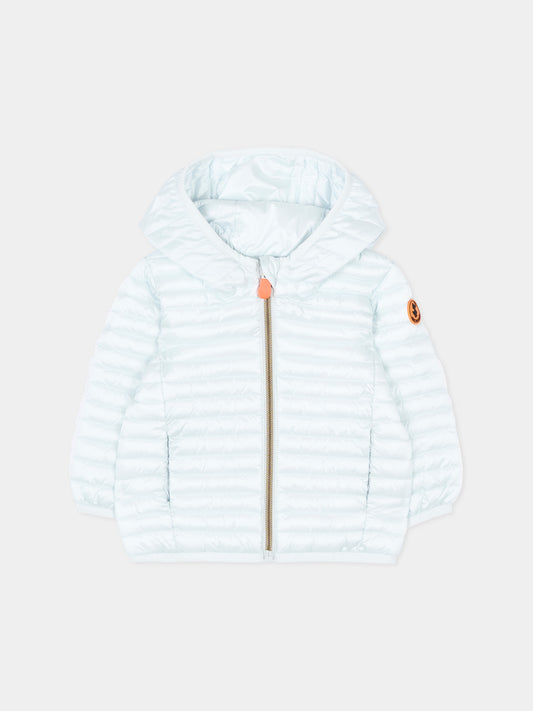 Piumino celeste Lucy per neonato con logo,Save The Duck Kids,I30005G IRIS22 90073