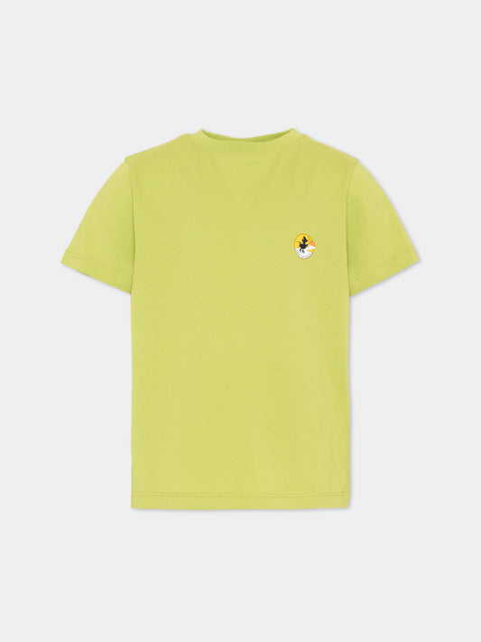 T-shirt verde per bambino con logo,Save The Duck Kids,JT1732X BESY22 50080