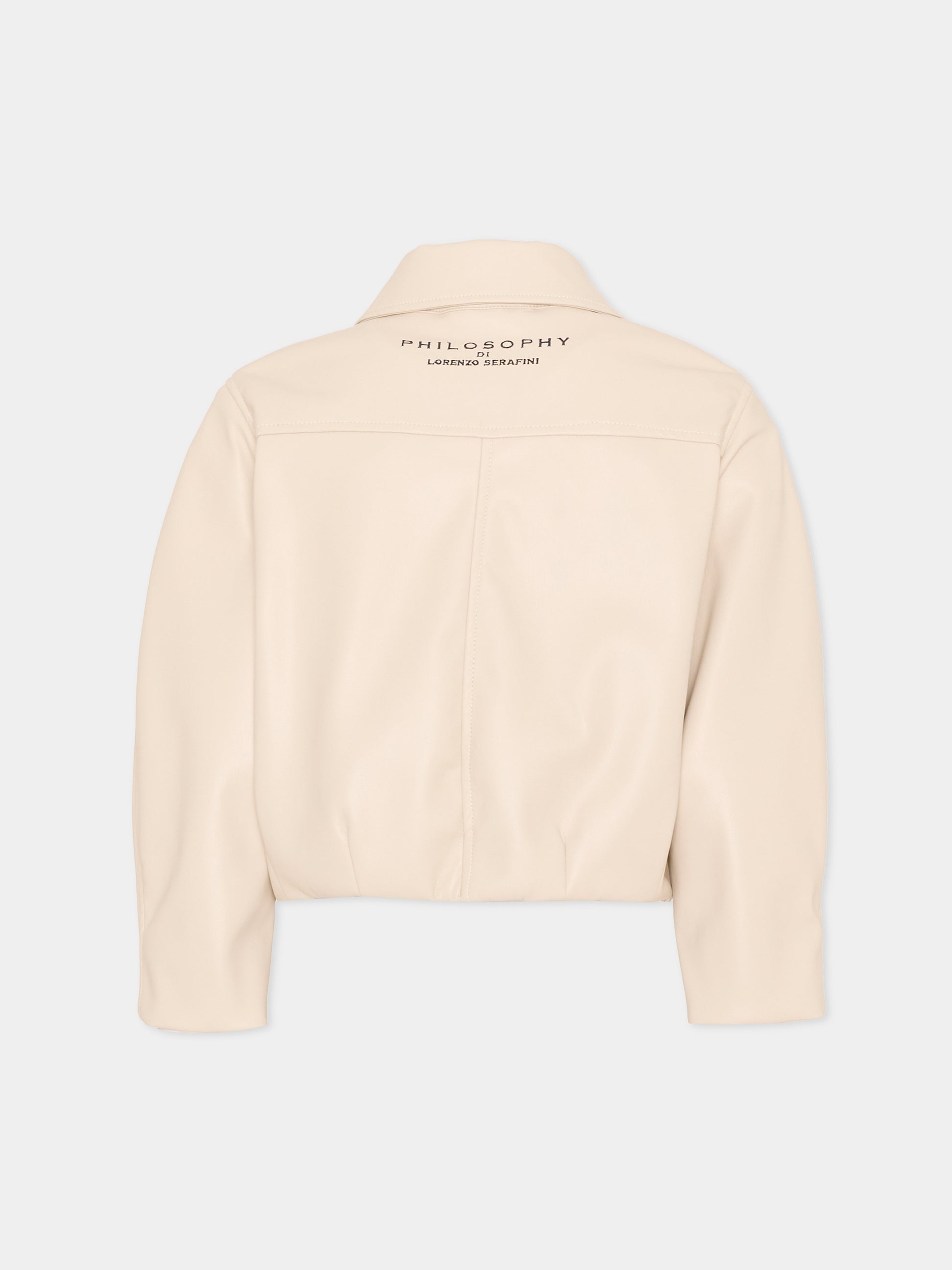 Giubbotto beige per bambina con logo,Philosophy,I1G101 - 7405 - 0002
