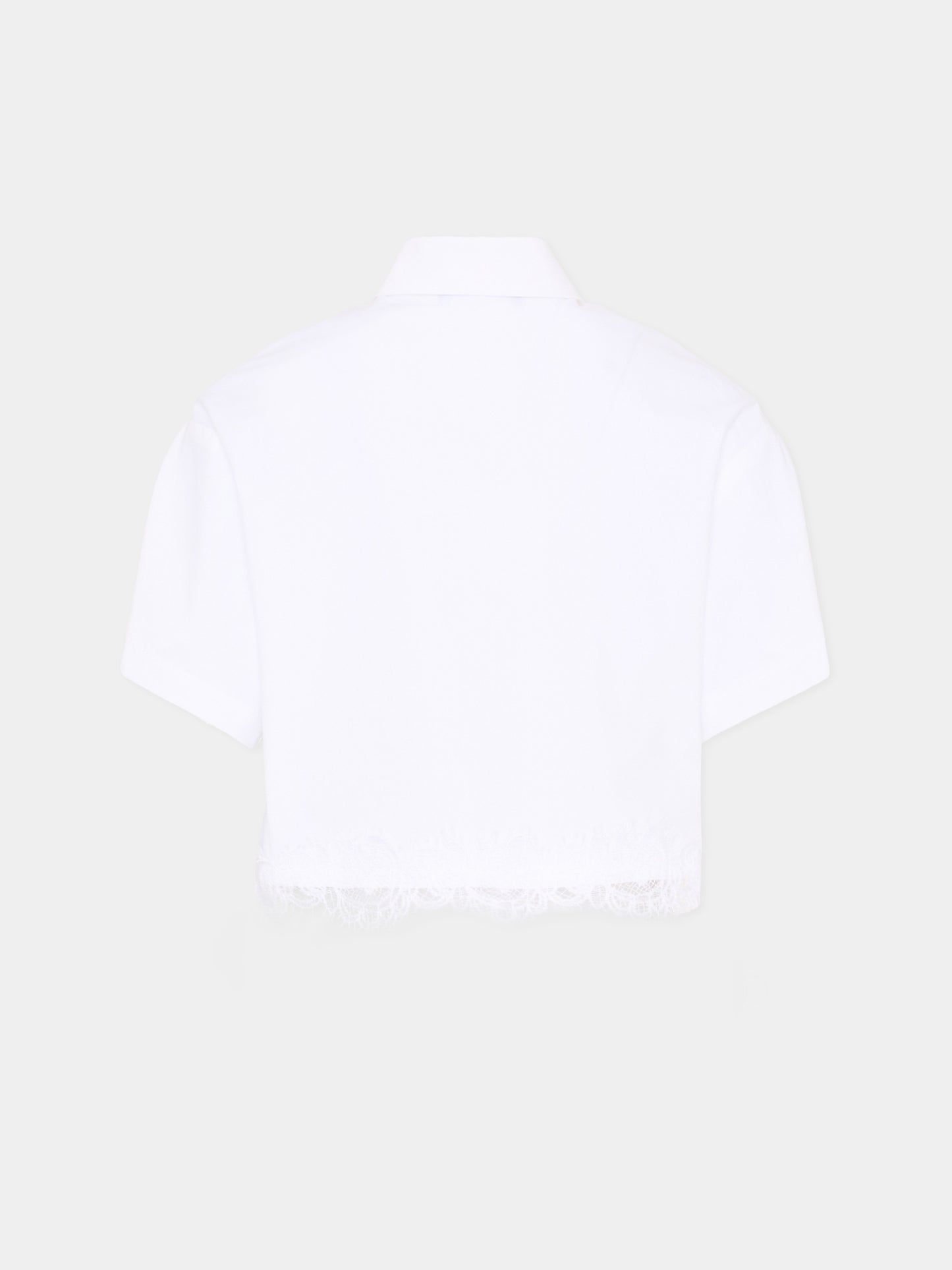 Camicia bianca per bambina con pizzo,Ermanno Scervino Junior,Z1G309 - 7116 - 0099
