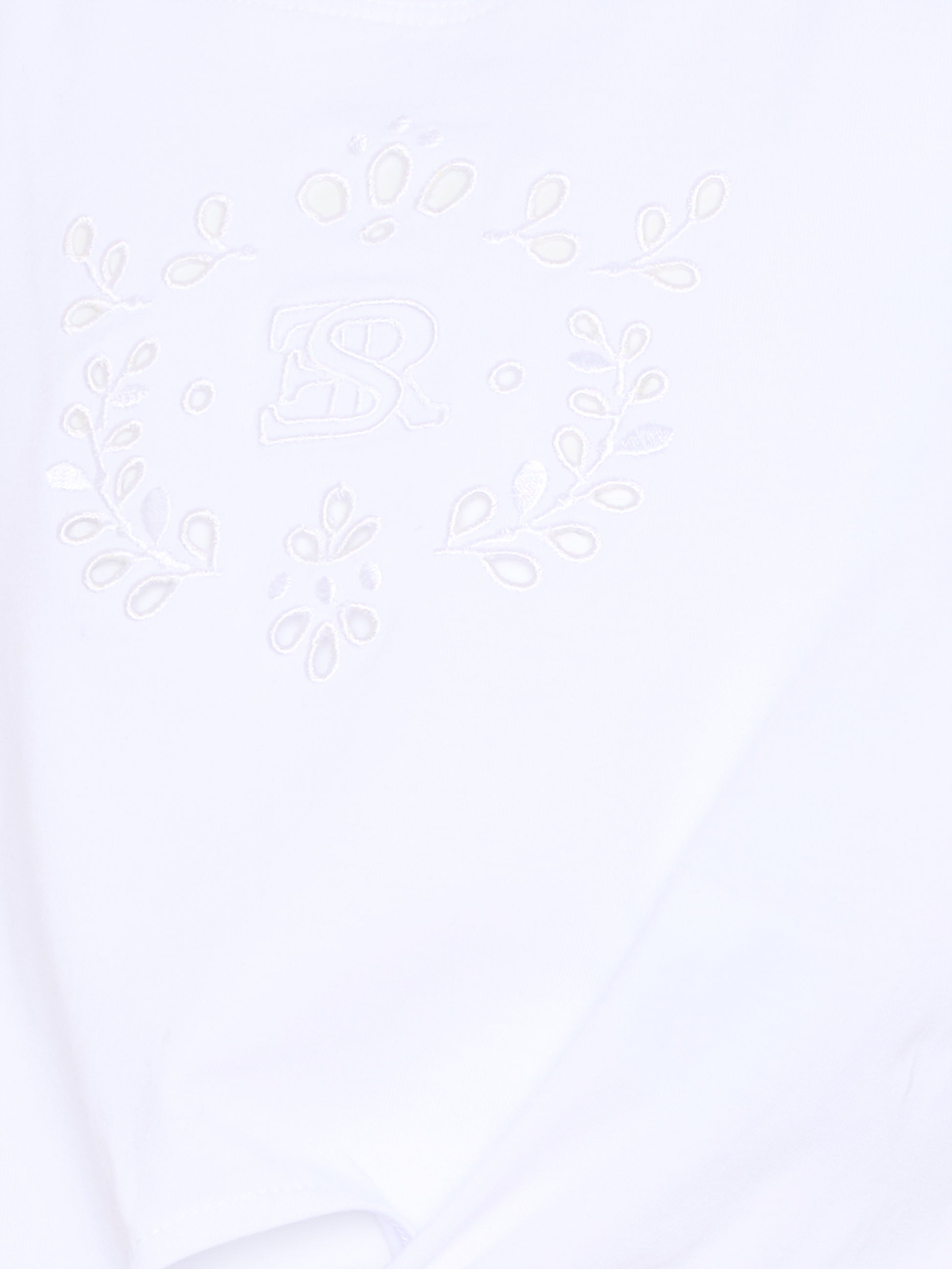 T-shirt crop bianca per bambina con logo e ricami,Ermanno Scervino Junior,Z1G609 - 7201 - 0099