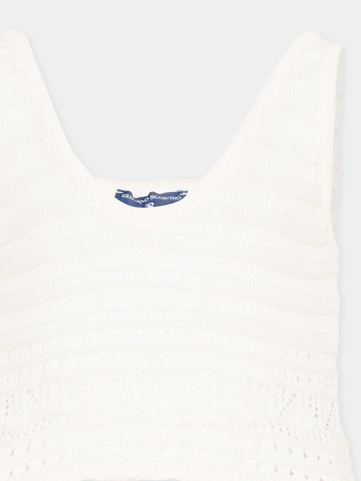 Top avorio in crochet per bambina,Ermanno Scervino Junior,Z9G305 - 7085 - 0001