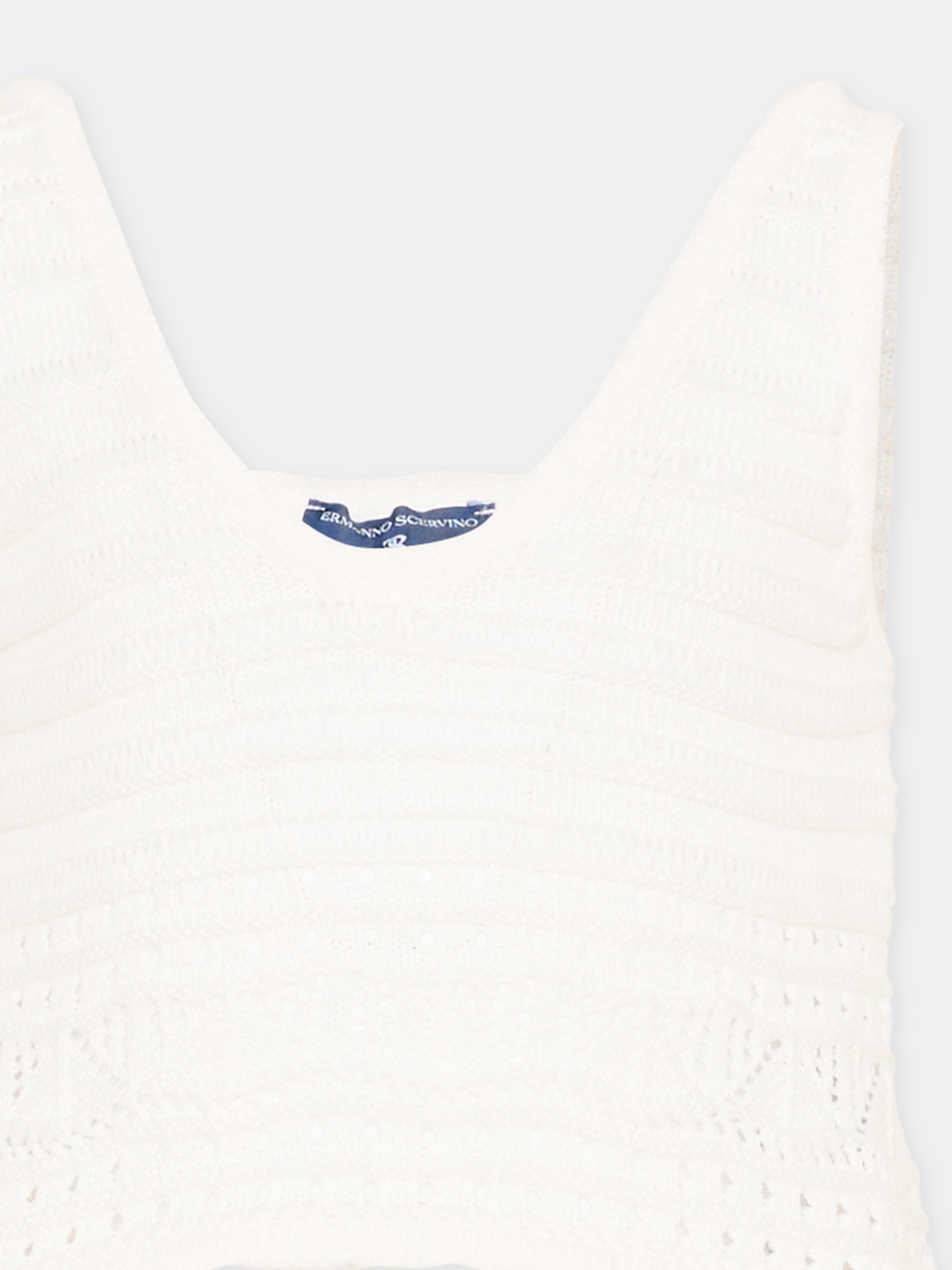 Top avorio in crochet per bambina,Ermanno Scervino Junior,Z9G305 - 7085 - 0001