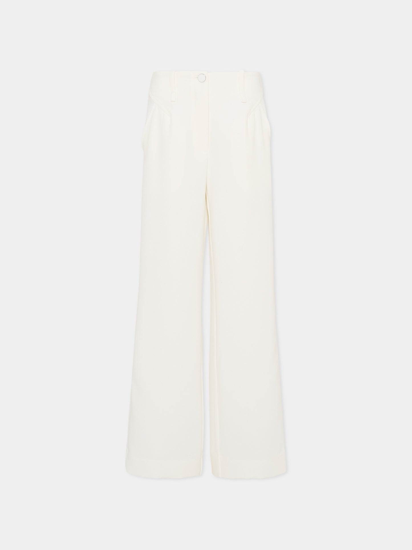 Pantaloni avorio per bambina con logo,Monnalisa,71G404 - 7303 - 0001