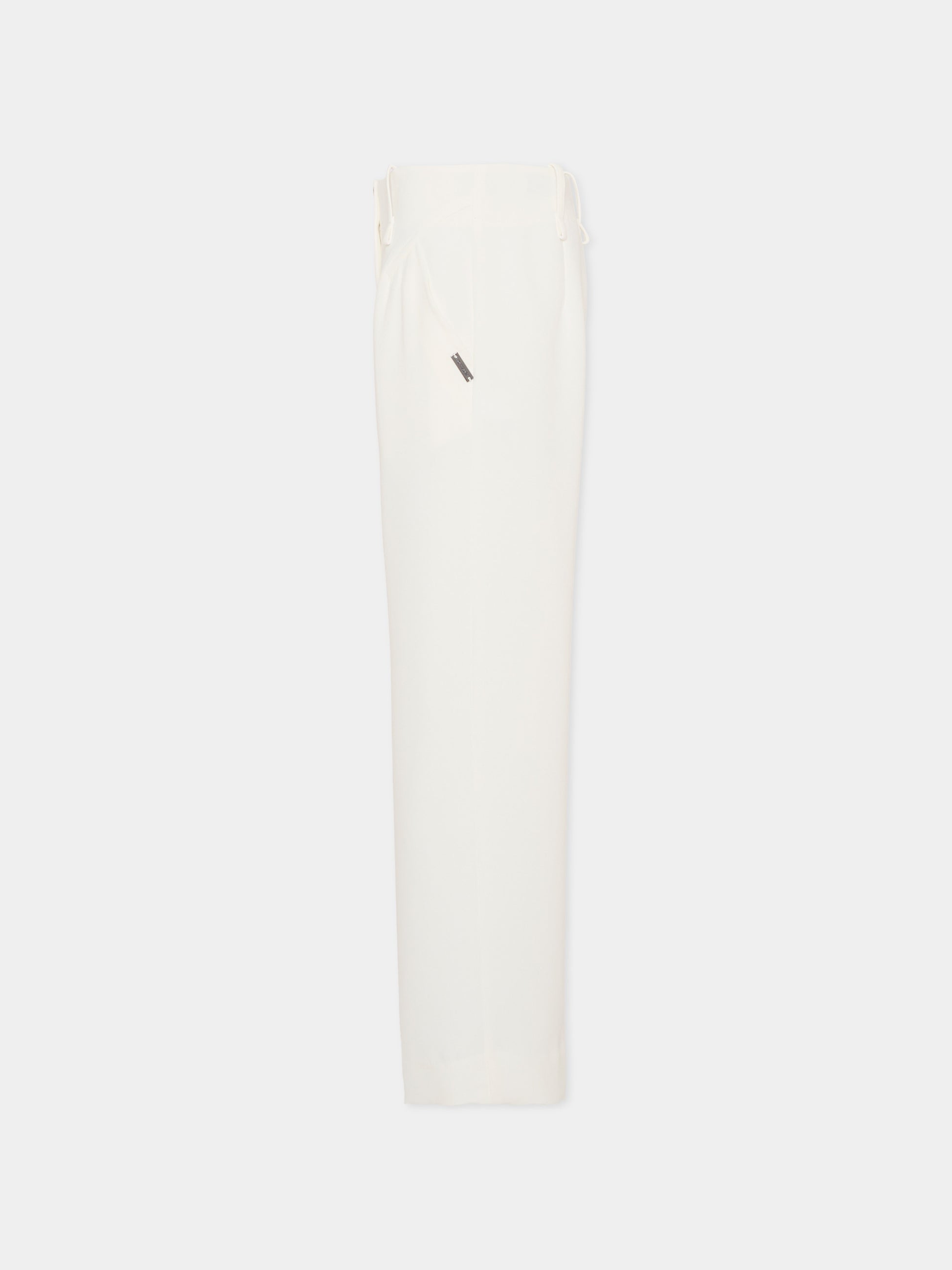 Pantaloni avorio per bambina con logo,Monnalisa,71G404 - 7303 - 0001