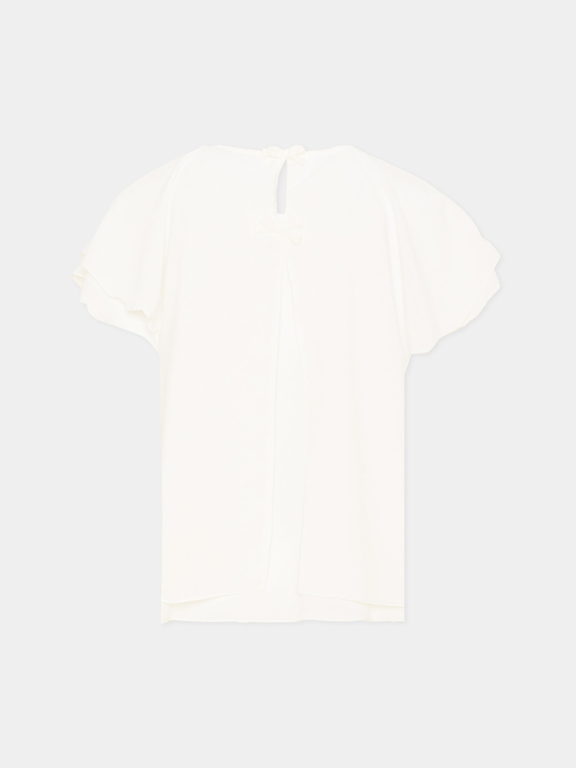 Top bianco per bambina con maniche alette,Monnalisa,17G303 - 7113 - 0001