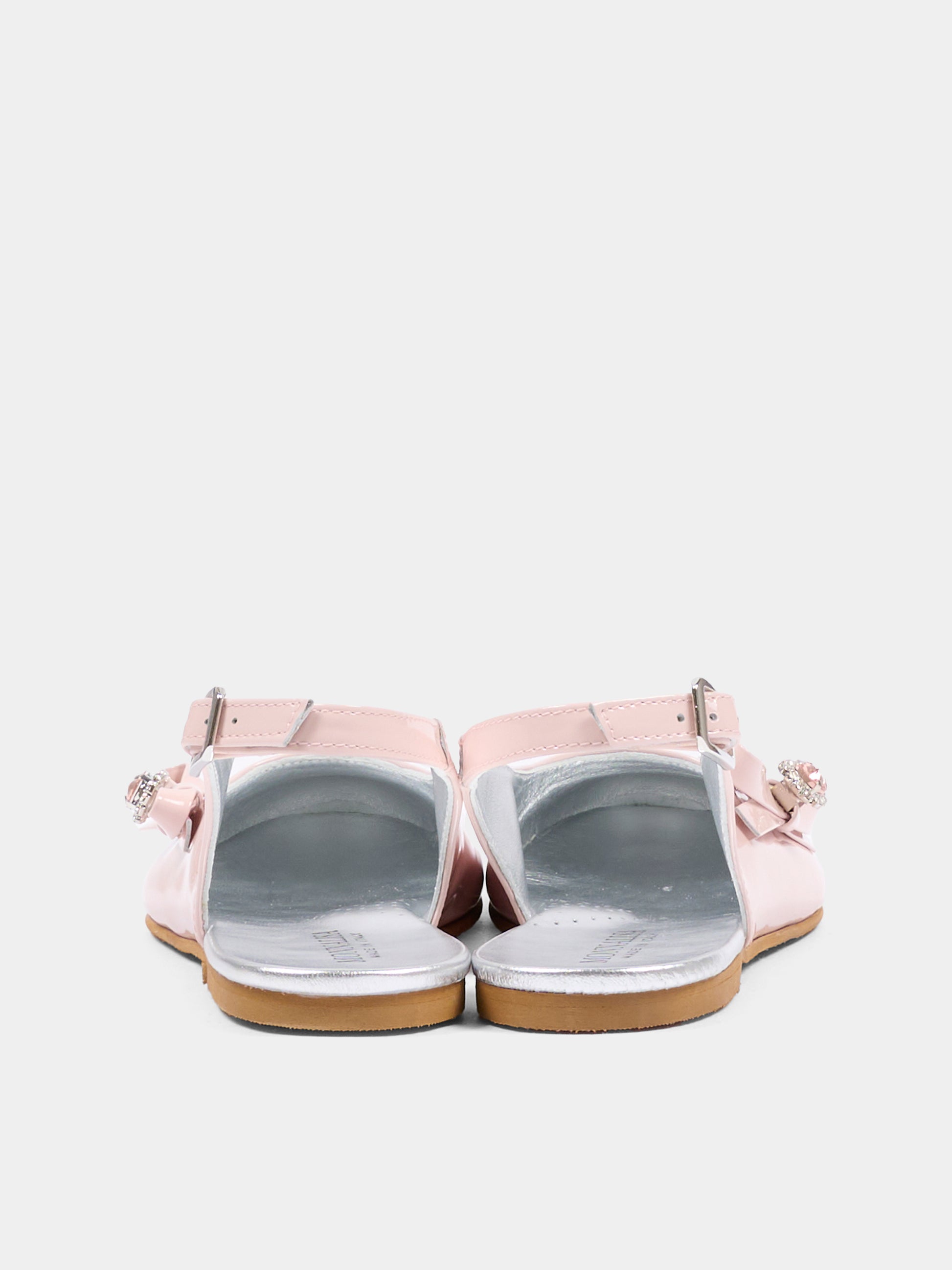 Ballerine rosa per bambina con fiocco,Monnalisa,87G000 - 7706 - 0091