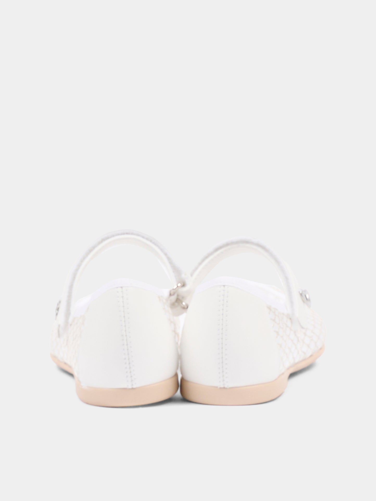 Ballerine bianche per bambina con cuore,Monnalisa,87G002 - 7704 - 0099