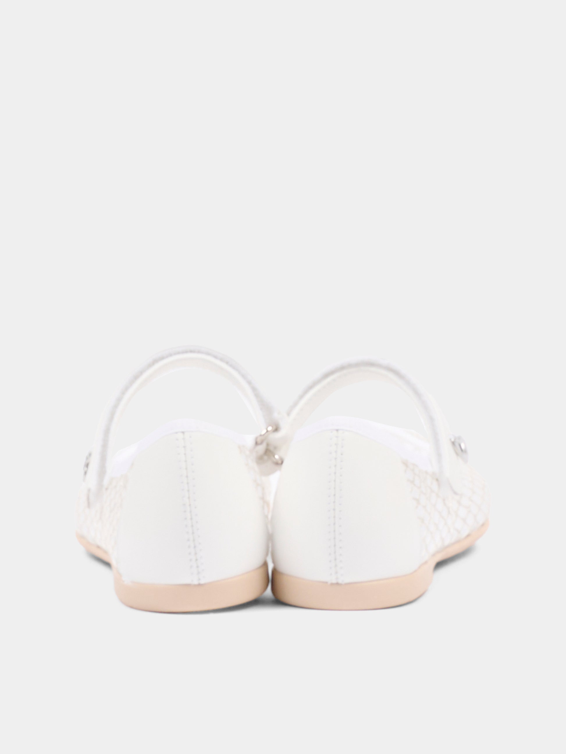 Ballerine bianche per bambina con cuore,Monnalisa,87G002 - 7704 - 0099