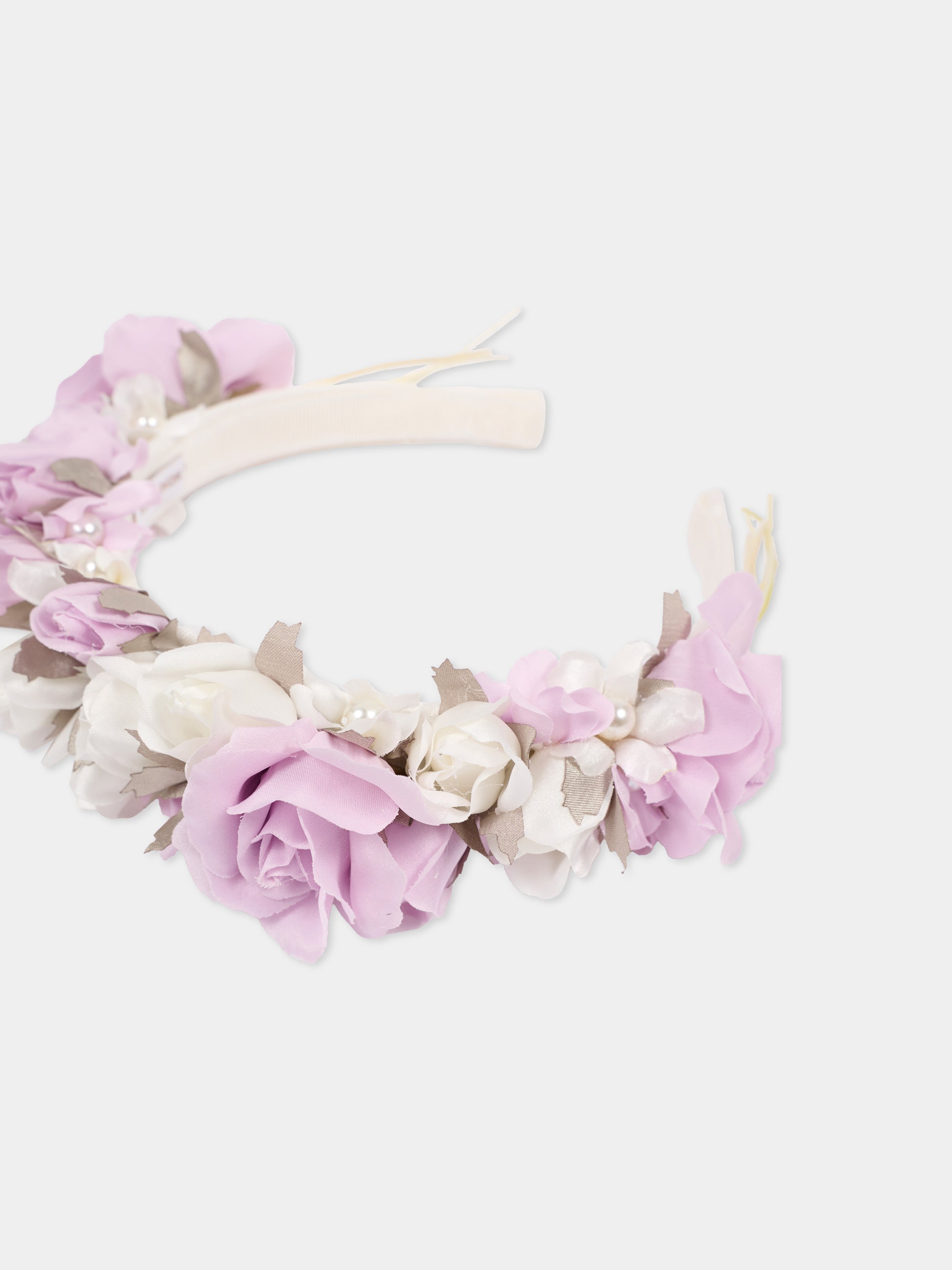 Cerchietto multicolor per bambina con fiori,Monnalisa,79G009 - 7744 - 0165