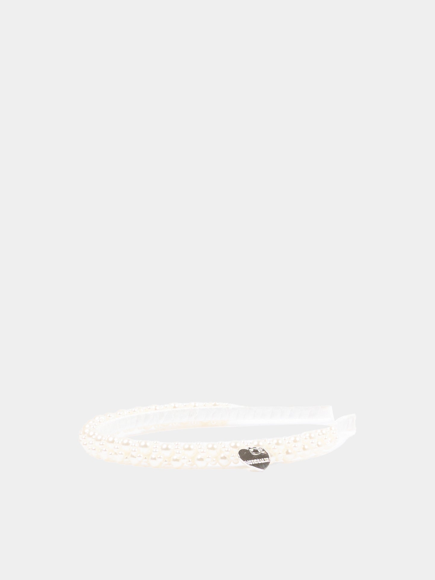 Cerchietto bianco per bambina con perle,Monnalisa,17G006 - 7759 - 0001