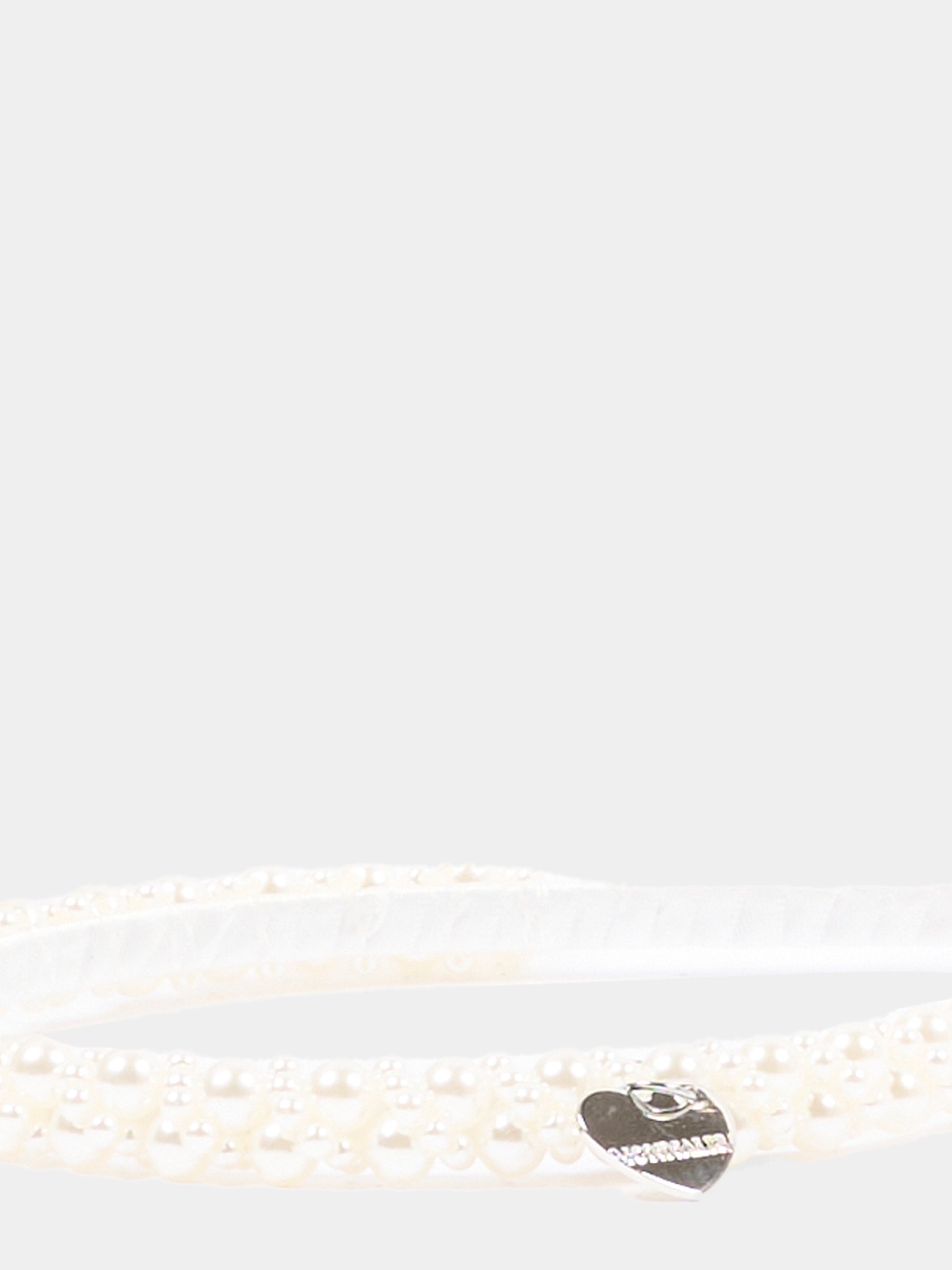 Cerchietto bianco per bambina con perle,Monnalisa,17G006 - 7759 - 0001