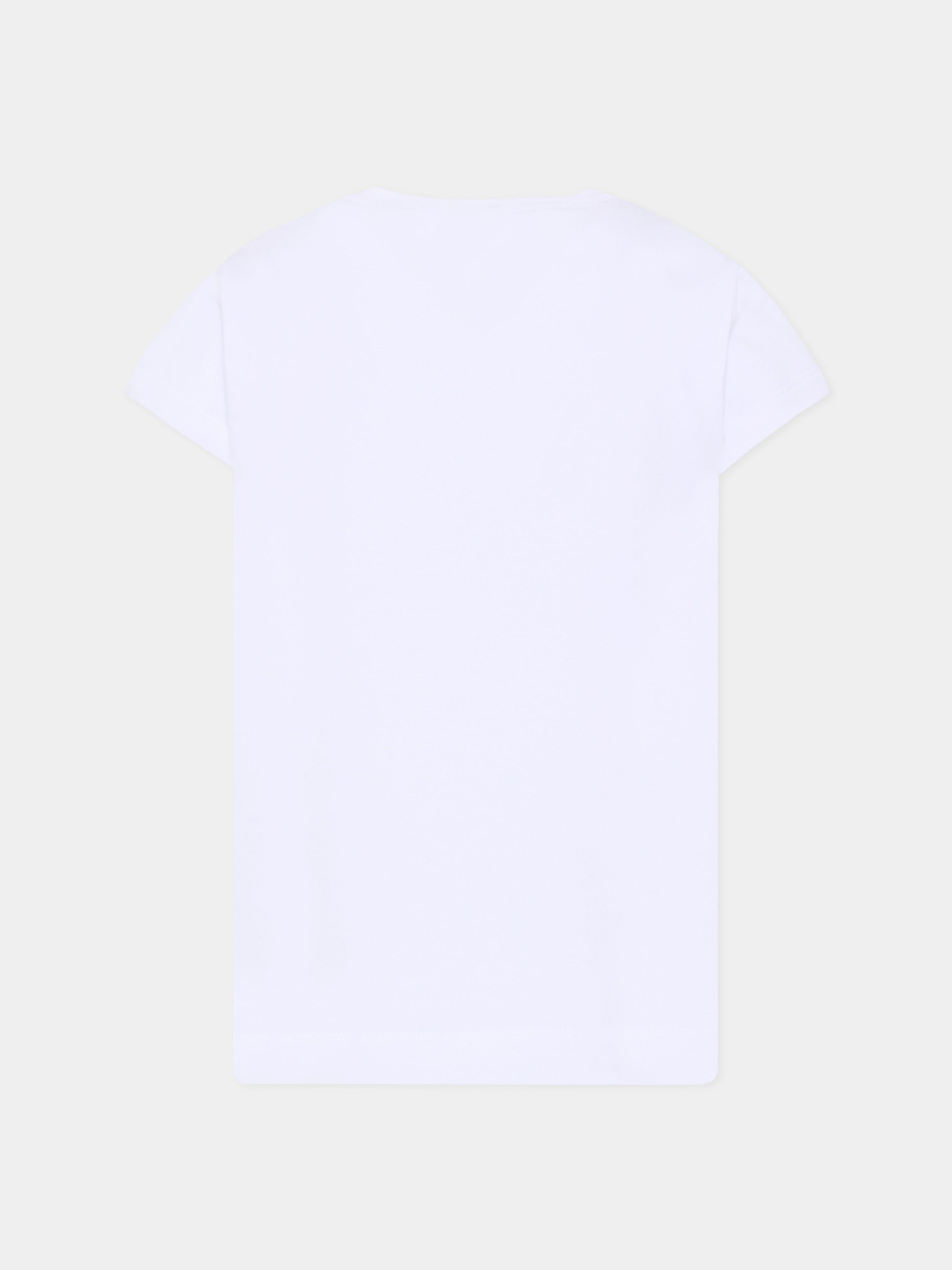 T-shirt bianca per bambina con Hello Kitty,Monnalisa,11G618 - 7201 - 0099