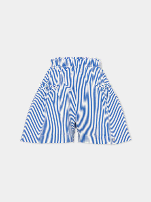 Shorts blu per bambina con cuore,Monnalisa,11G408 - 7315 - 9956