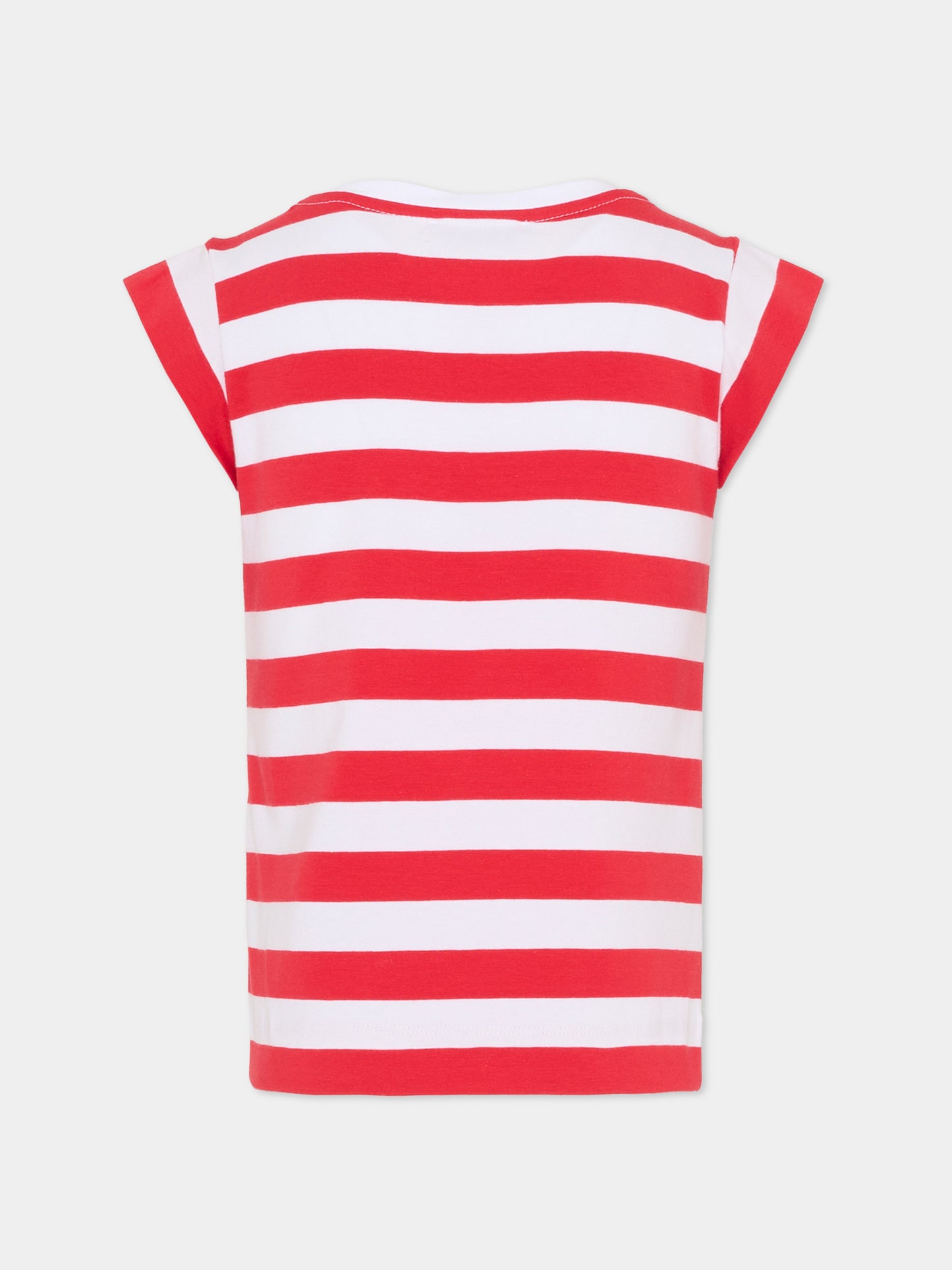 T-shirt rossa per bambina con Hello Kitty di strass,Monnalisa,19G617 - 7042 - 9944