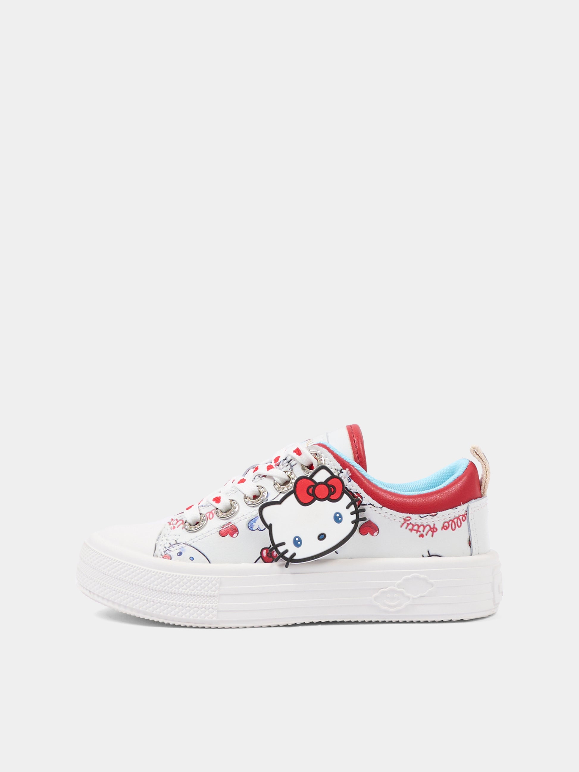 Sneakers bianche per bambina con Hello Kitty,Monnalisa,8CG007 - 7705 - 9944