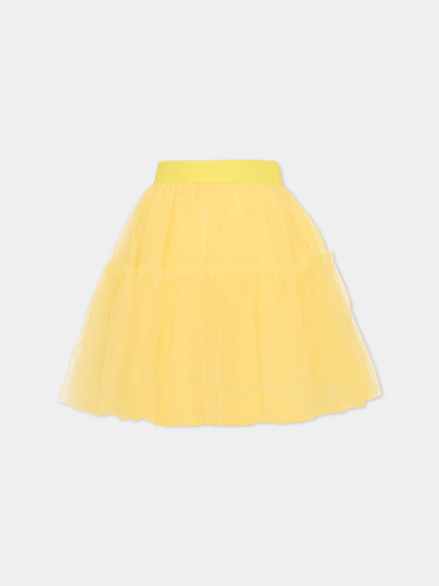 Gonna gialla per bambina in tulle,Monnalisa,17GGON - T9945 - 0014