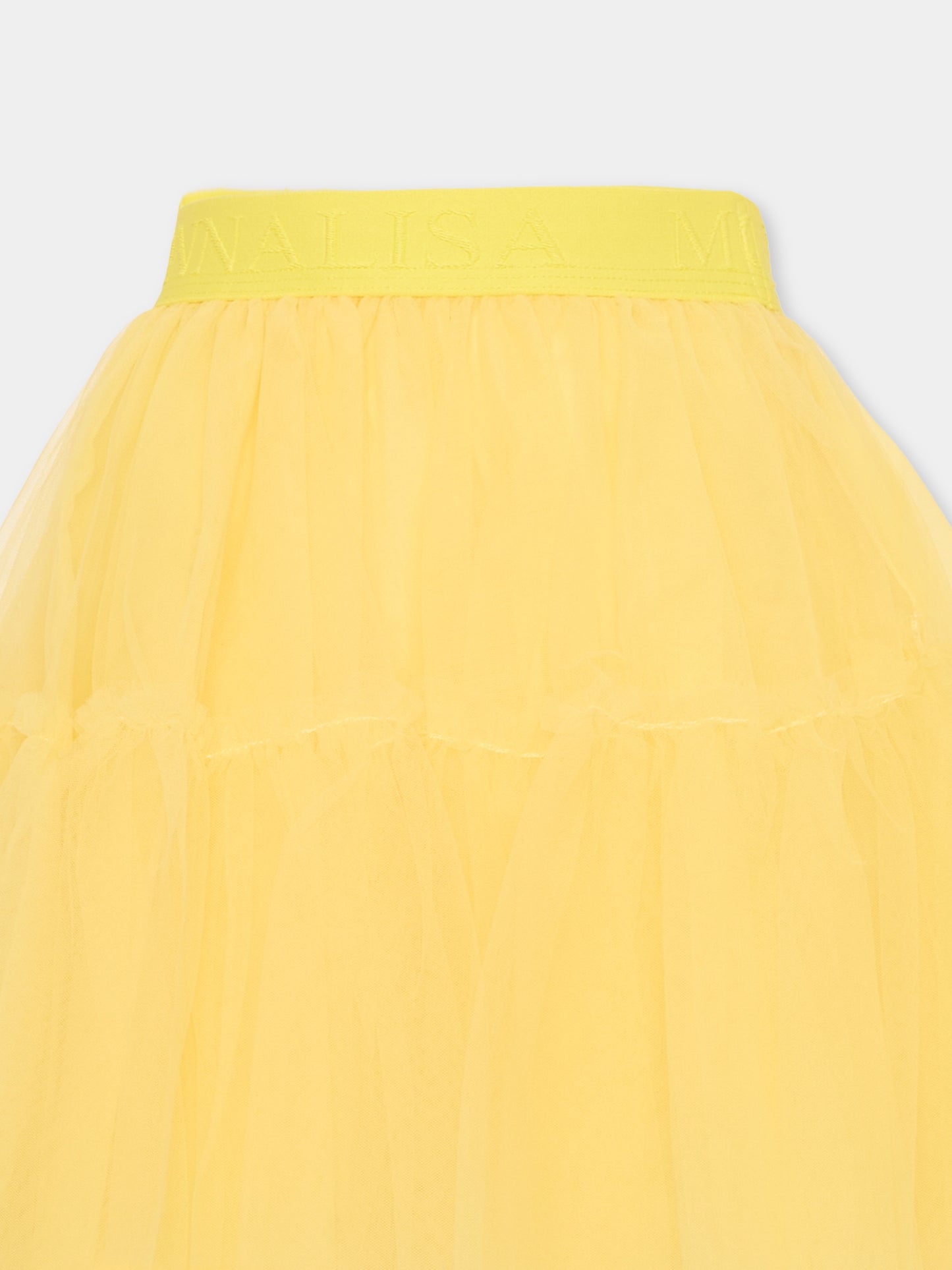 Gonna gialla per bambina in tulle,Monnalisa,17GGON - T9945 - 0014