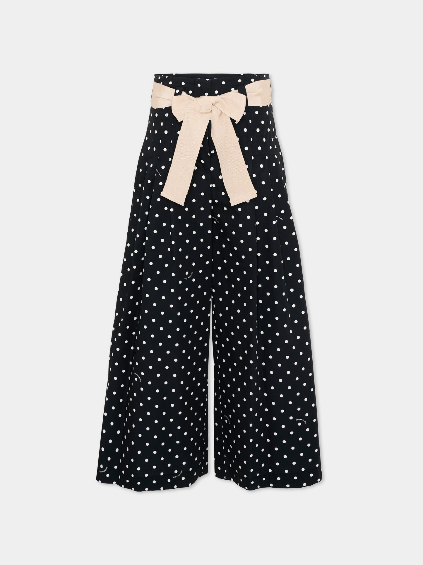 Pantaloni neri a pois per bambina,Monnalisa,11G414 - 7600 - 5099