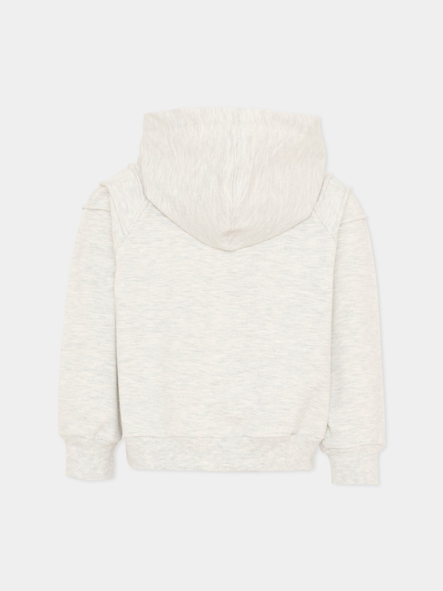 Felpa grigia per bambina con cane strass,Monnalisa,19G612 - 7031 - 0032