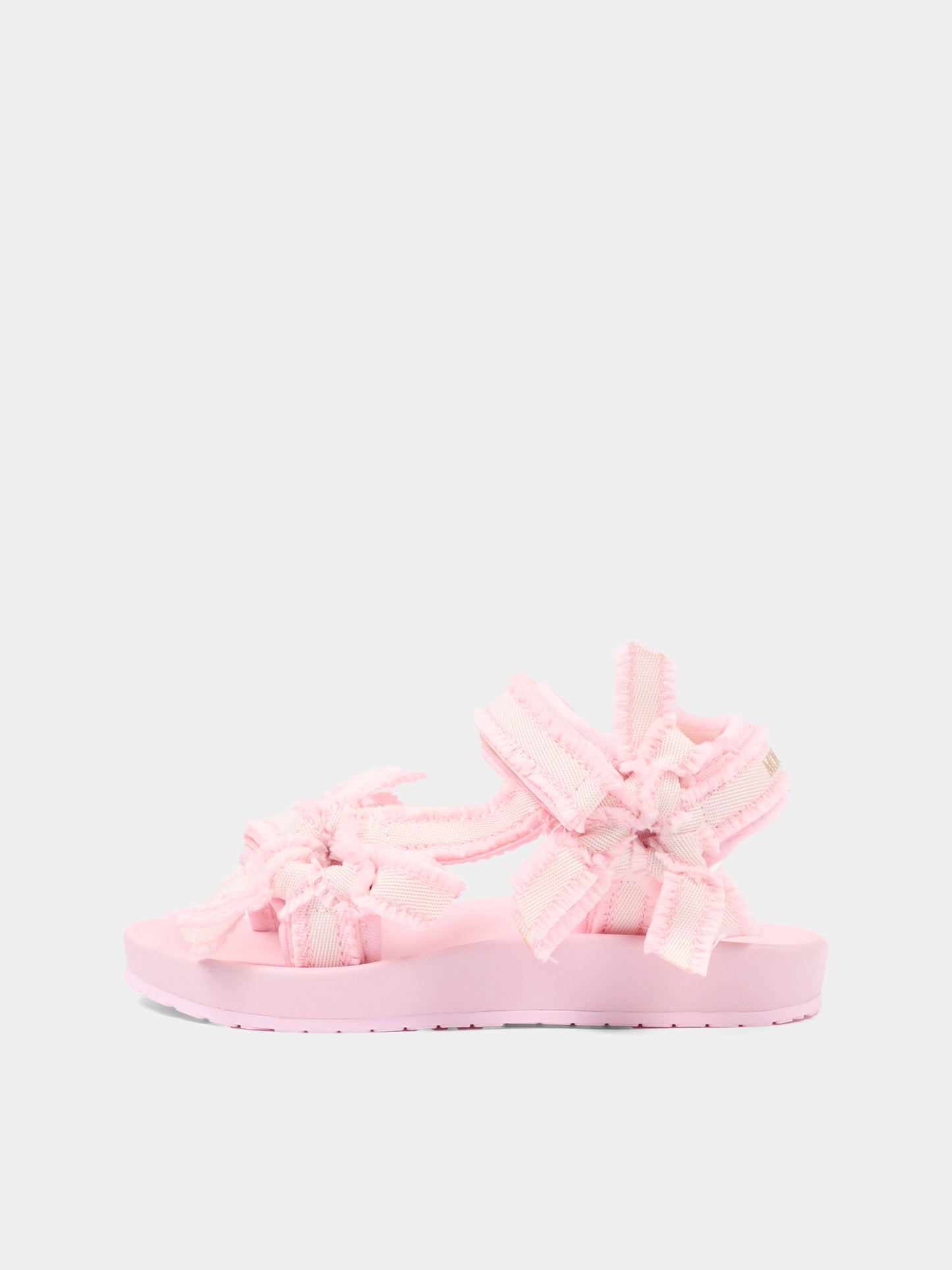 Sandalo rosa per bambina con fiocchi,Monnalisa,8CG000 - 7700 - 9990
