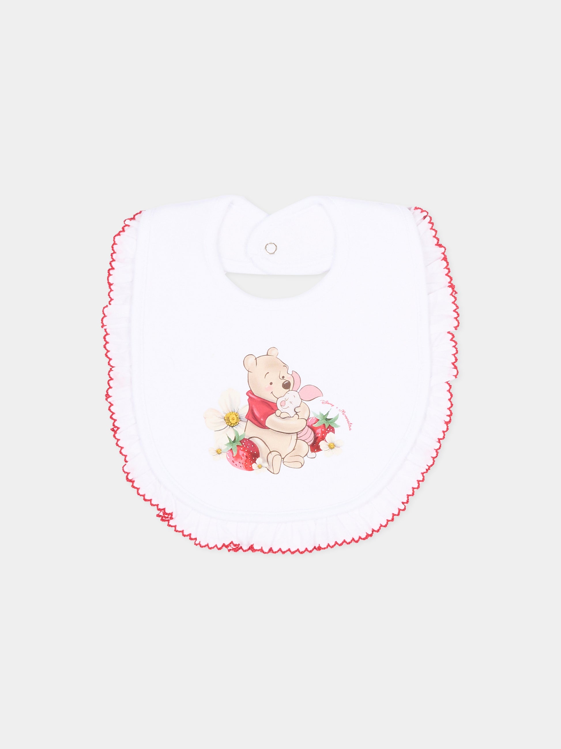 Bavaglino bianco per neonata con Winnie the Pooh,Monnalisa,35G013 - 7084 - 0099