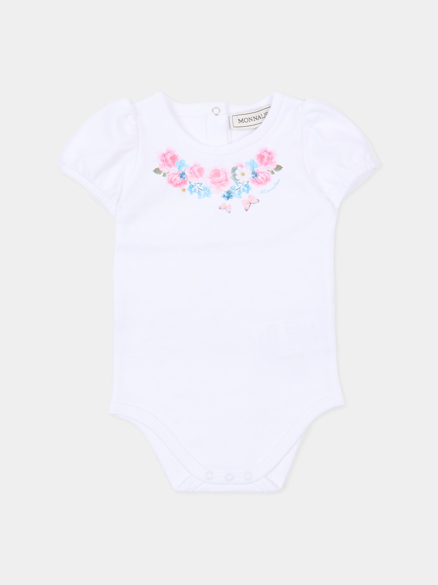 Completo rosa per neonata con stampa floreale,Monnalisa,35G507 - 7000 - 9990