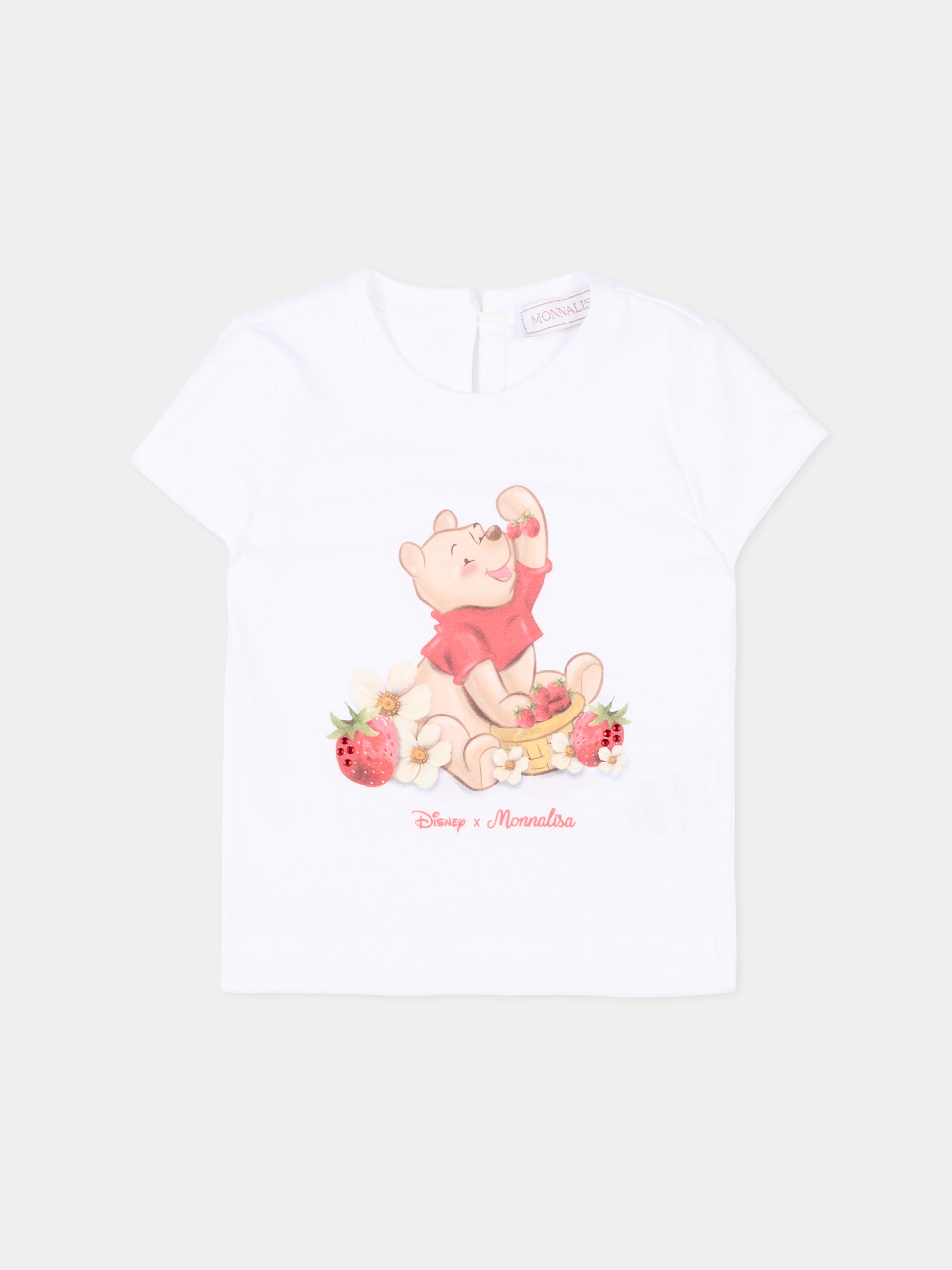 T-shirt bianca per neonata con Winnie Pooh,Monnalisa,39G610 - 7002 - 0099